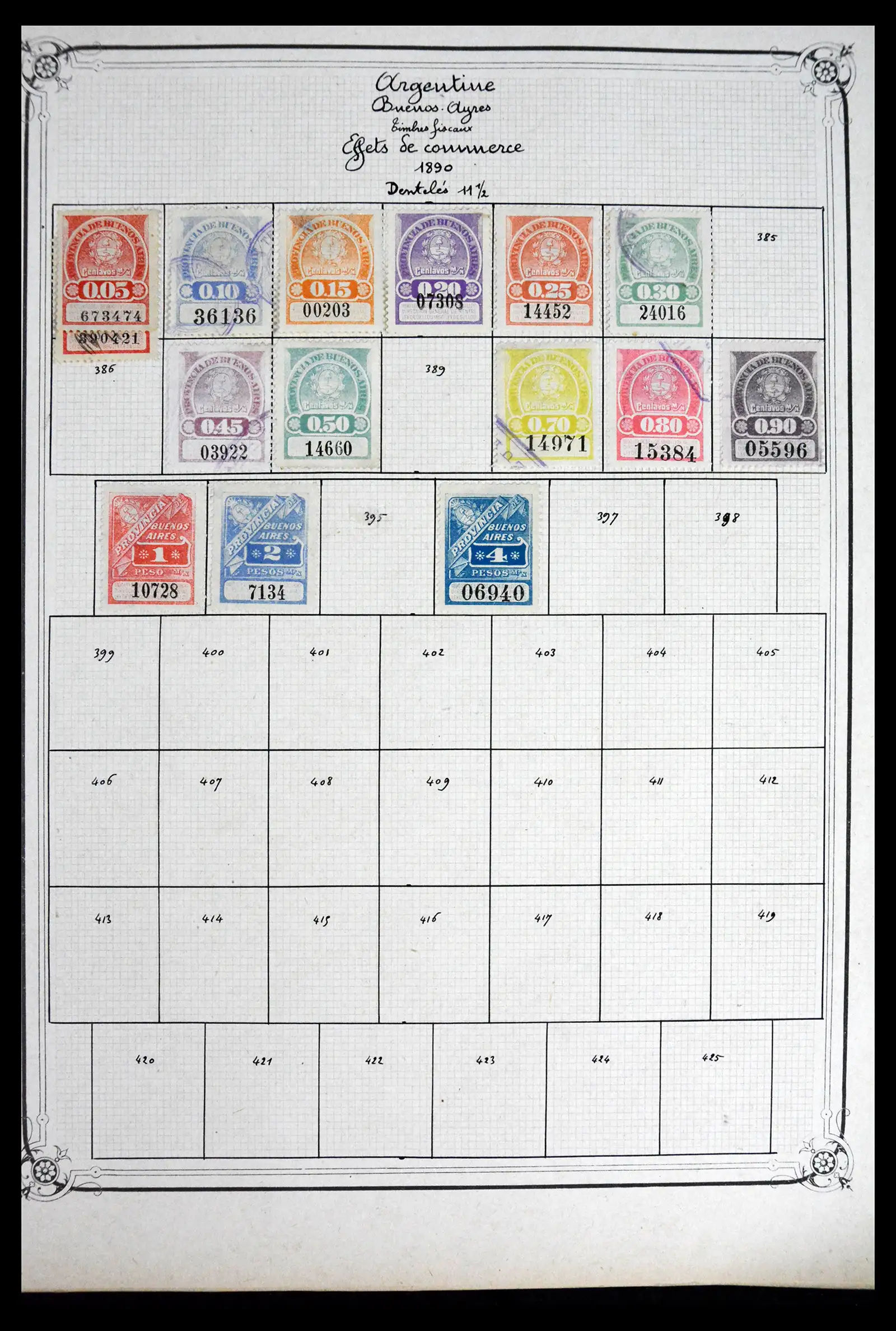 41645 0095 - Postzegelverzameling 41645 Argentinië fiscaal 1878-1920.