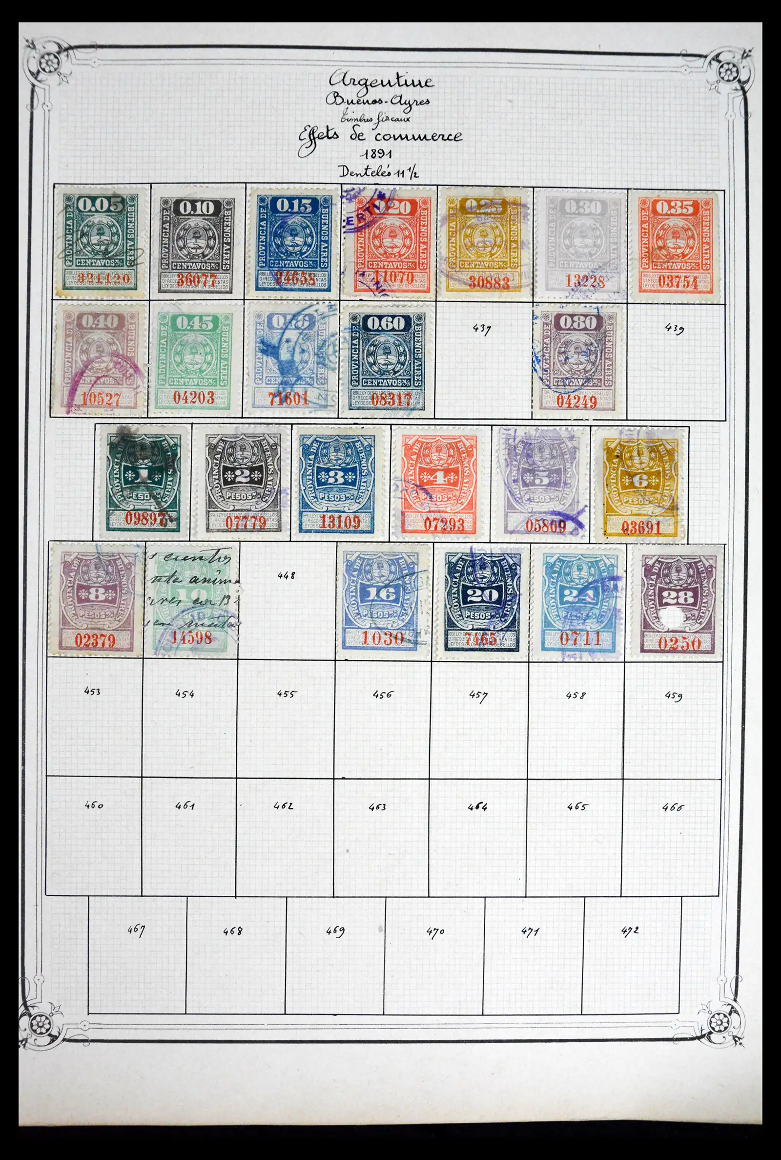 41645 0096 - Postzegelverzameling 41645 Argentinië fiscaal 1878-1920.