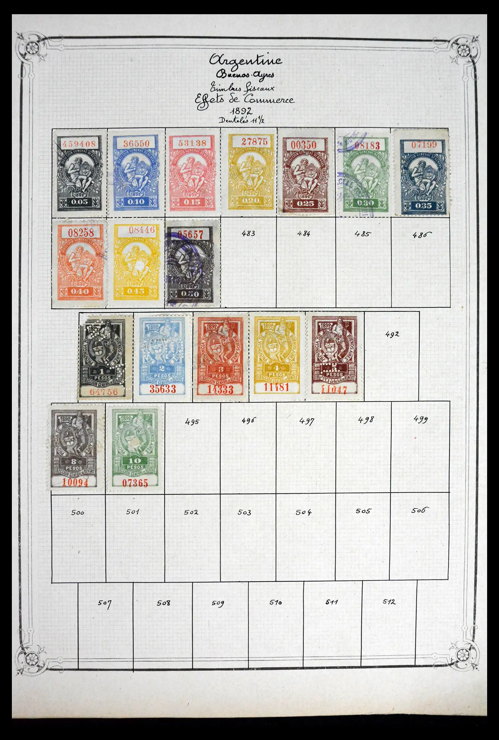 41645 0097 - Postzegelverzameling 41645 Argentinië fiscaal 1878-1920.