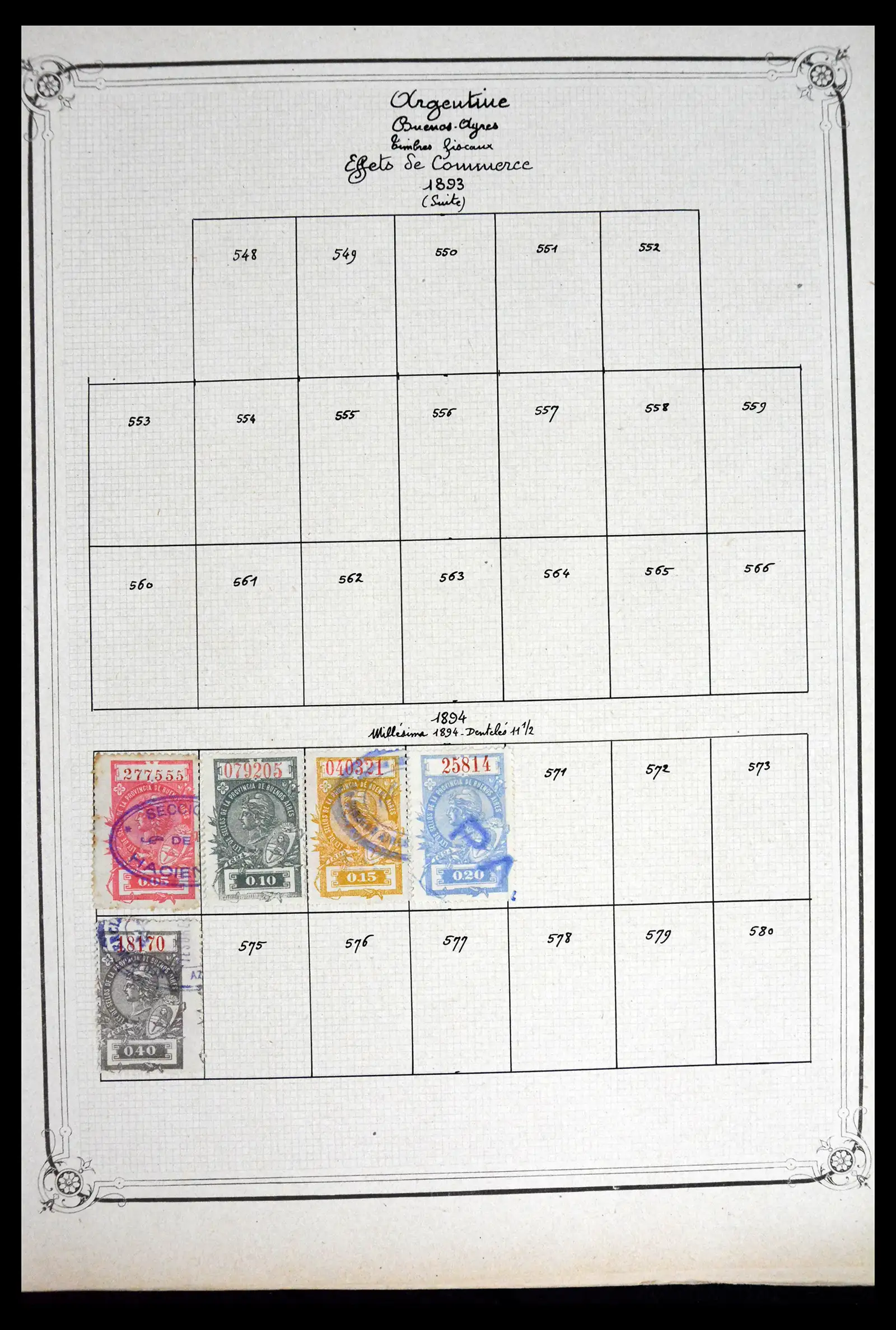 41645 0099 - Postzegelverzameling 41645 Argentinië fiscaal 1878-1920.