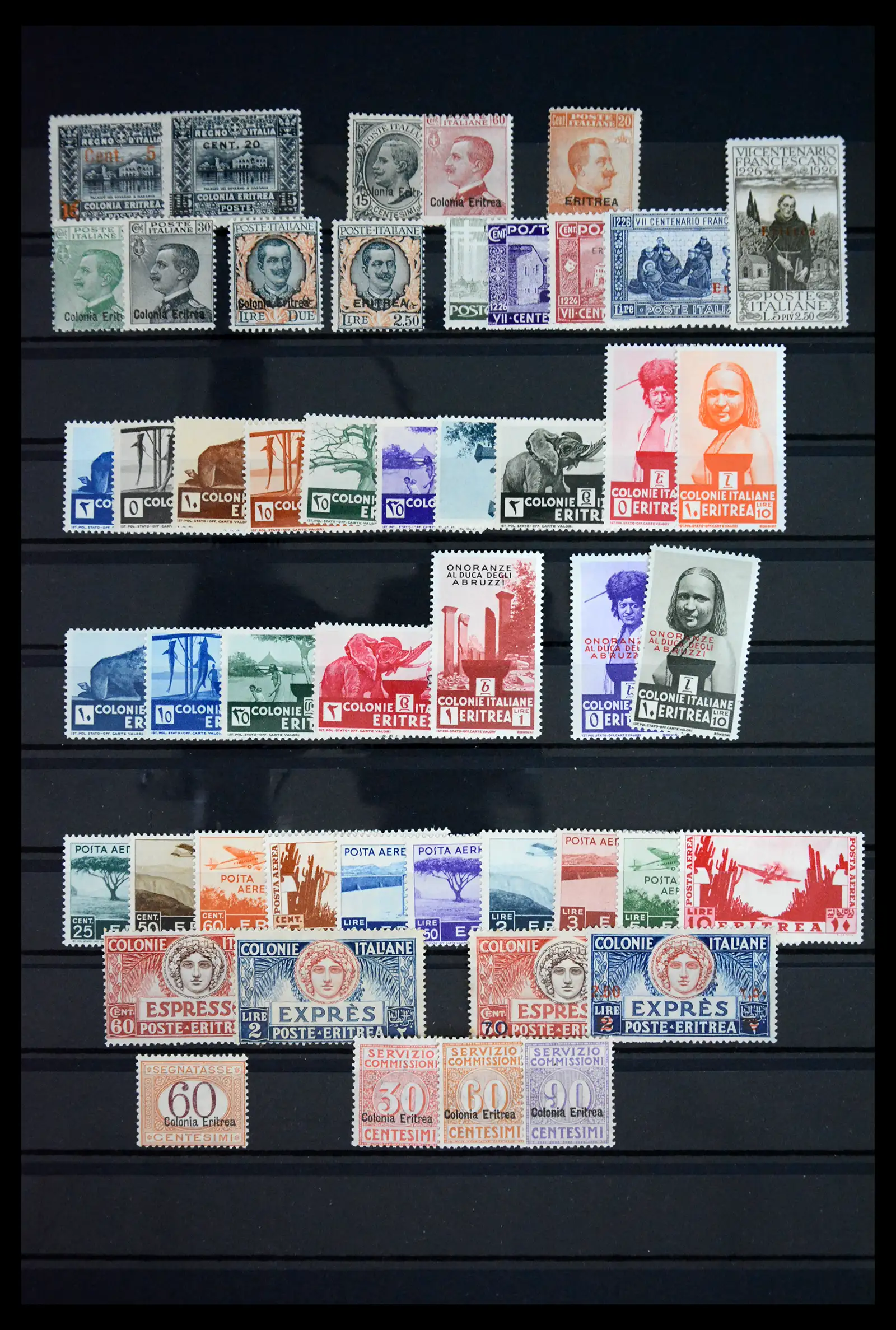 41647 0001 - Postzegelverzameling 41647 Eritrea dure uitgaven 1916-1936.