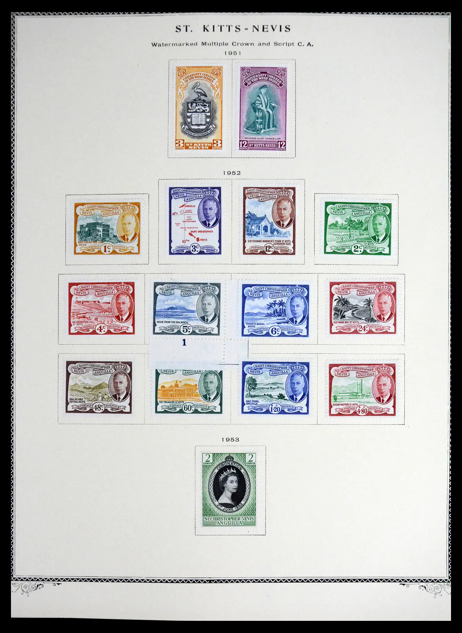 41651 0008 - Stamp collection 41651 St. Kitts-Nevis 1903-1974.