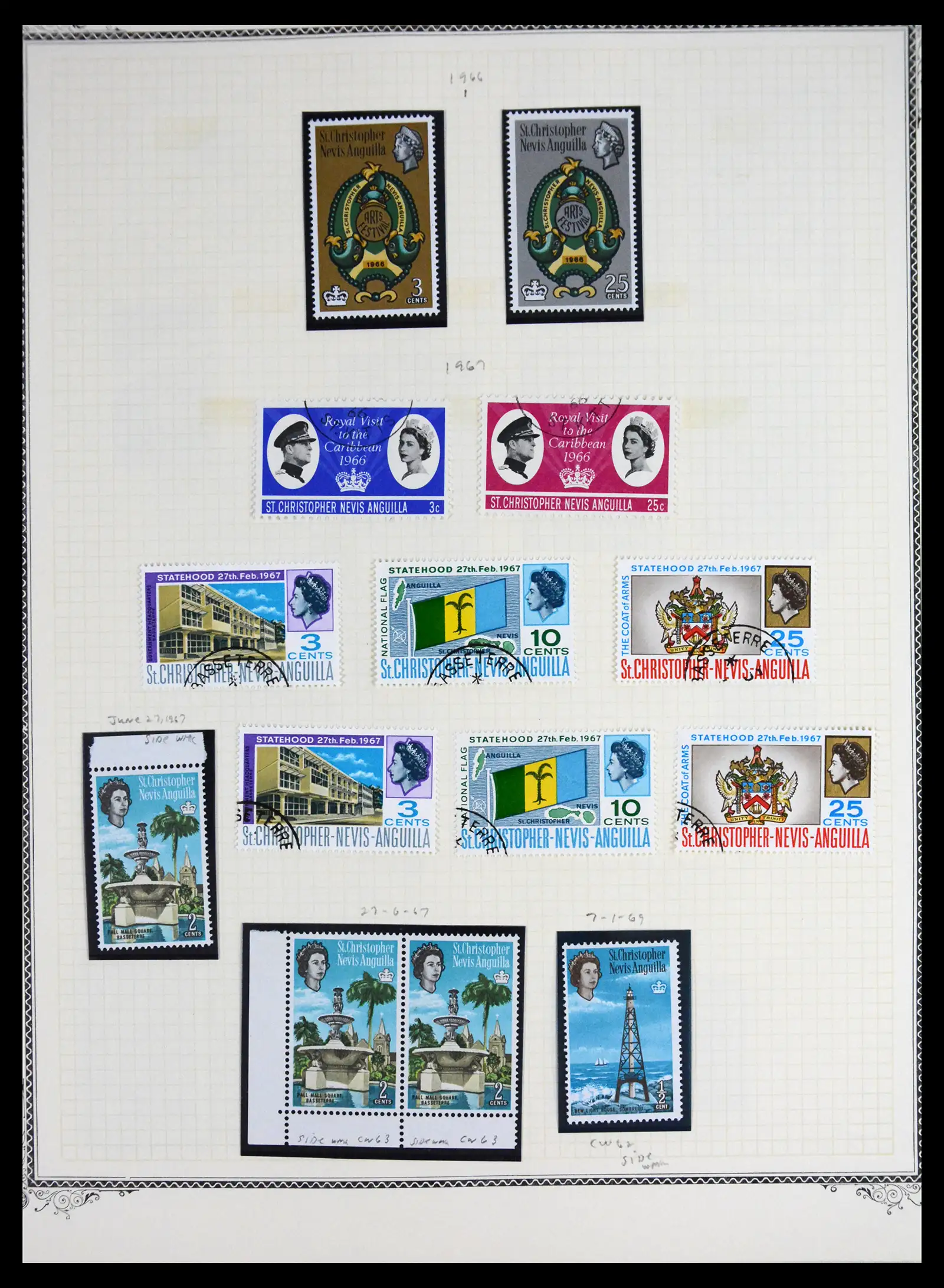 41651 0026 - Stamp collection 41651 St. Kitts-Nevis 1903-1974.