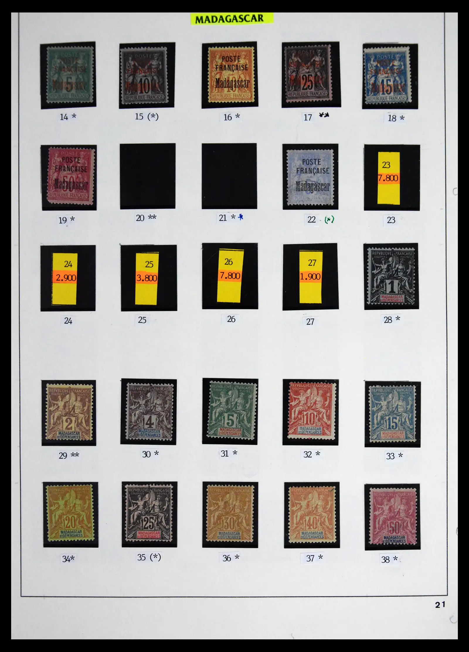 41653 0014 - Stamp collection 41653 French colonies classics 1892-1910.