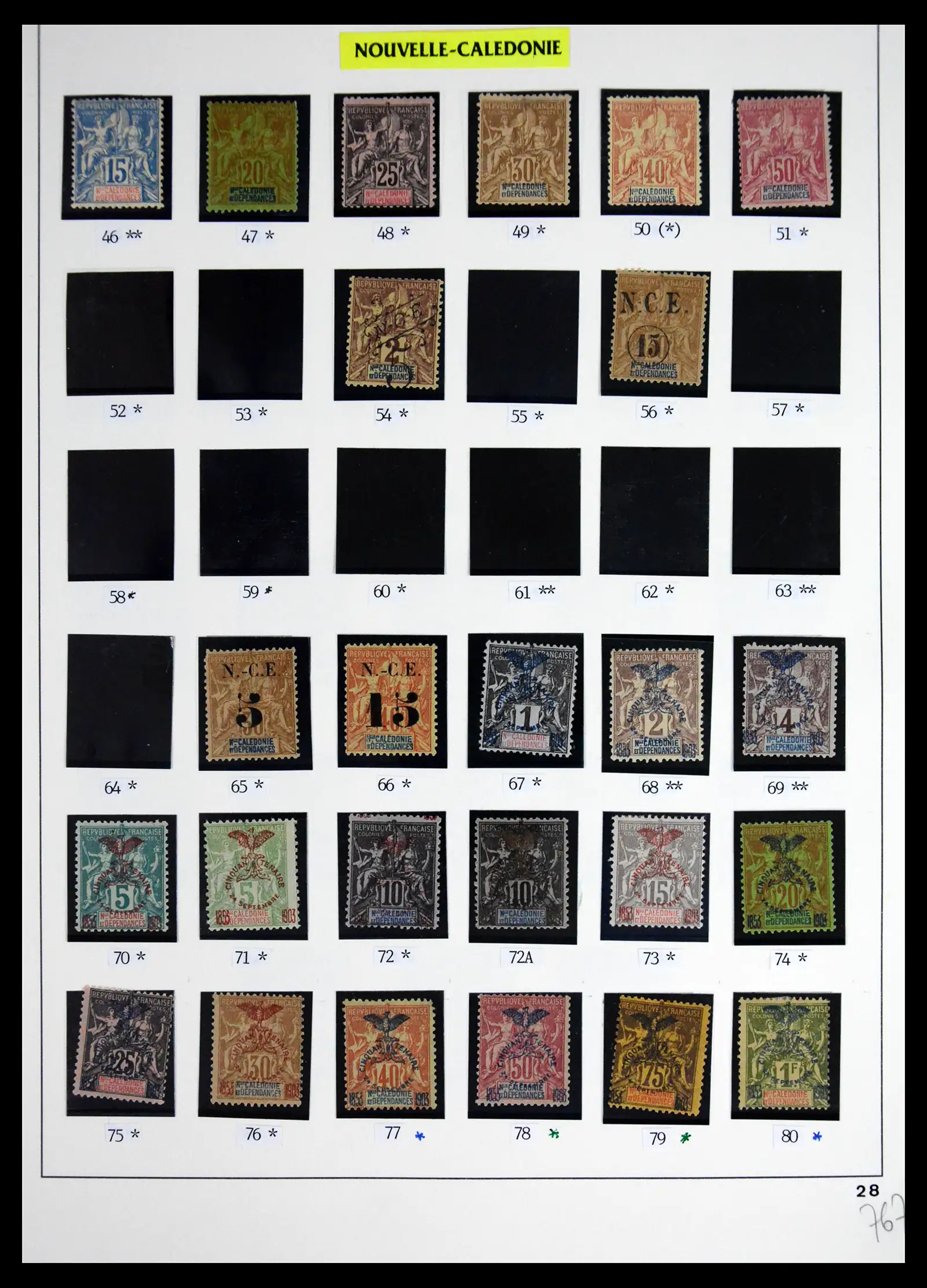 41653 0017 - Stamp collection 41653 French colonies classics 1892-1910.