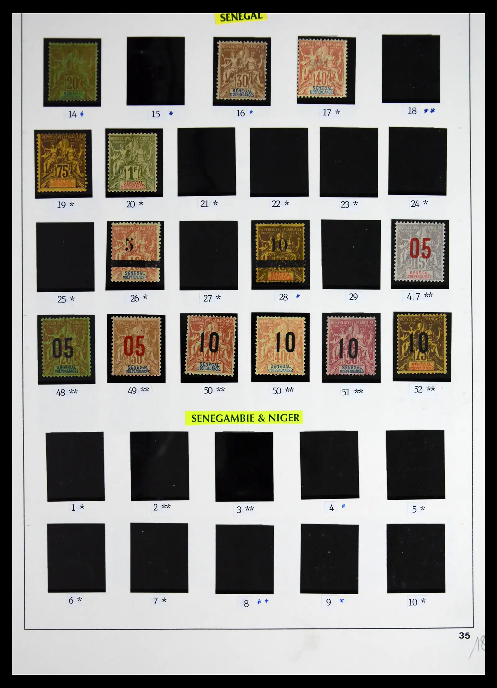 41653 0024 - Postzegelverzameling 41653 Franse koloniën klassiek 1892-1910.