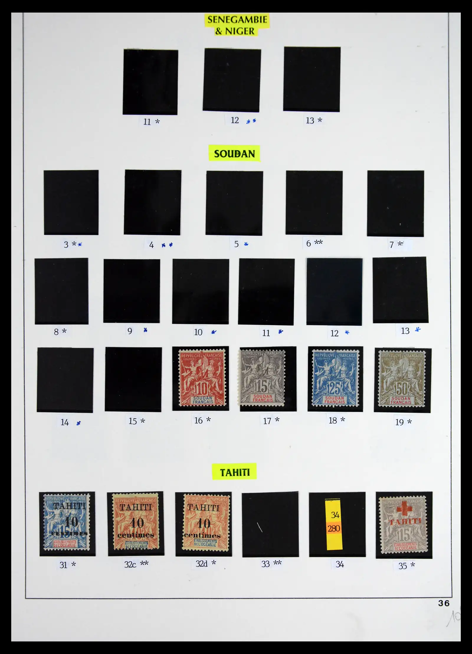 41653 0025 - Postzegelverzameling 41653 Franse koloniën klassiek 1892-1910.