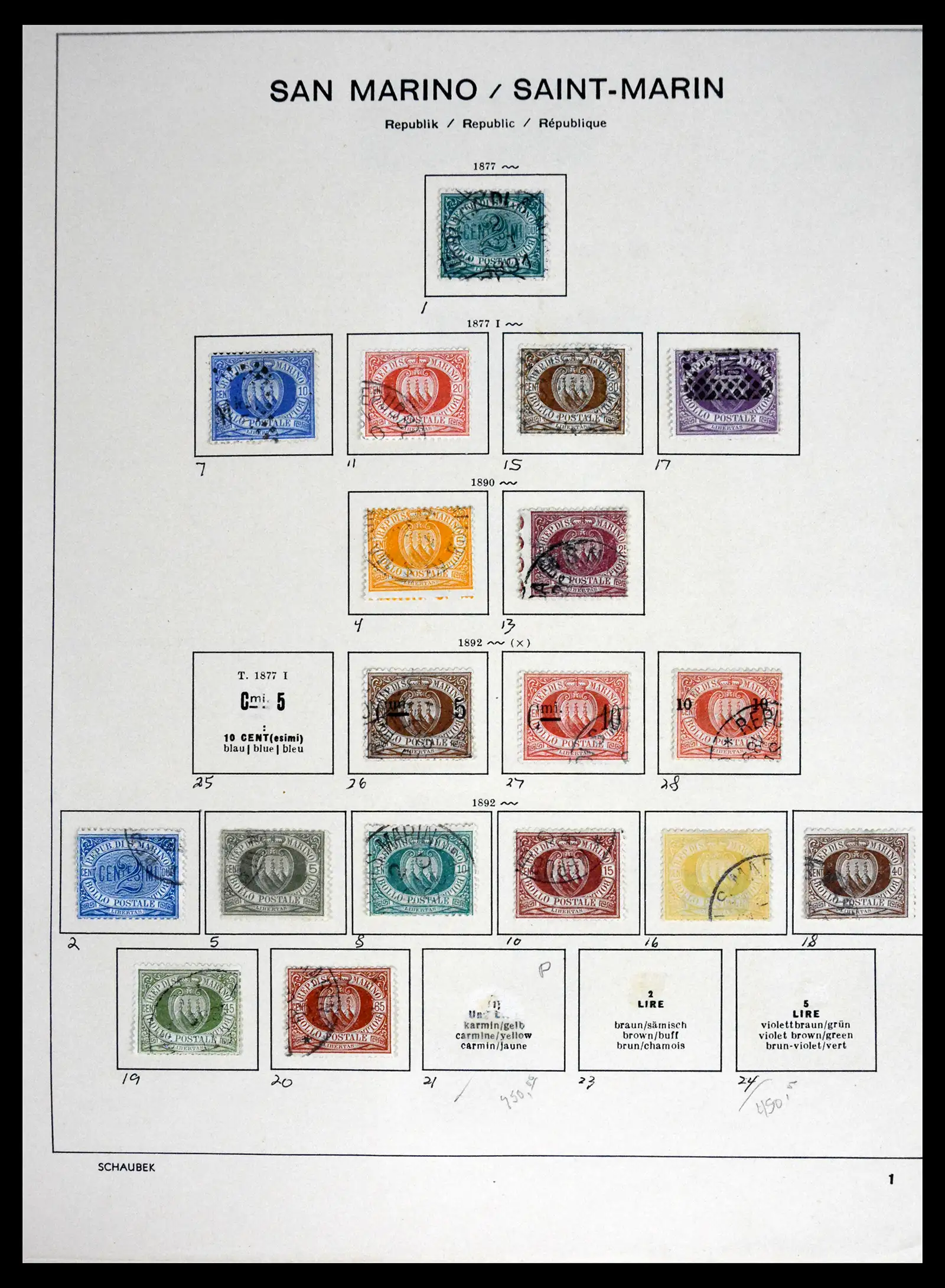 41654 0001 - Stamp collection 41654 San Marino 1877-1970.