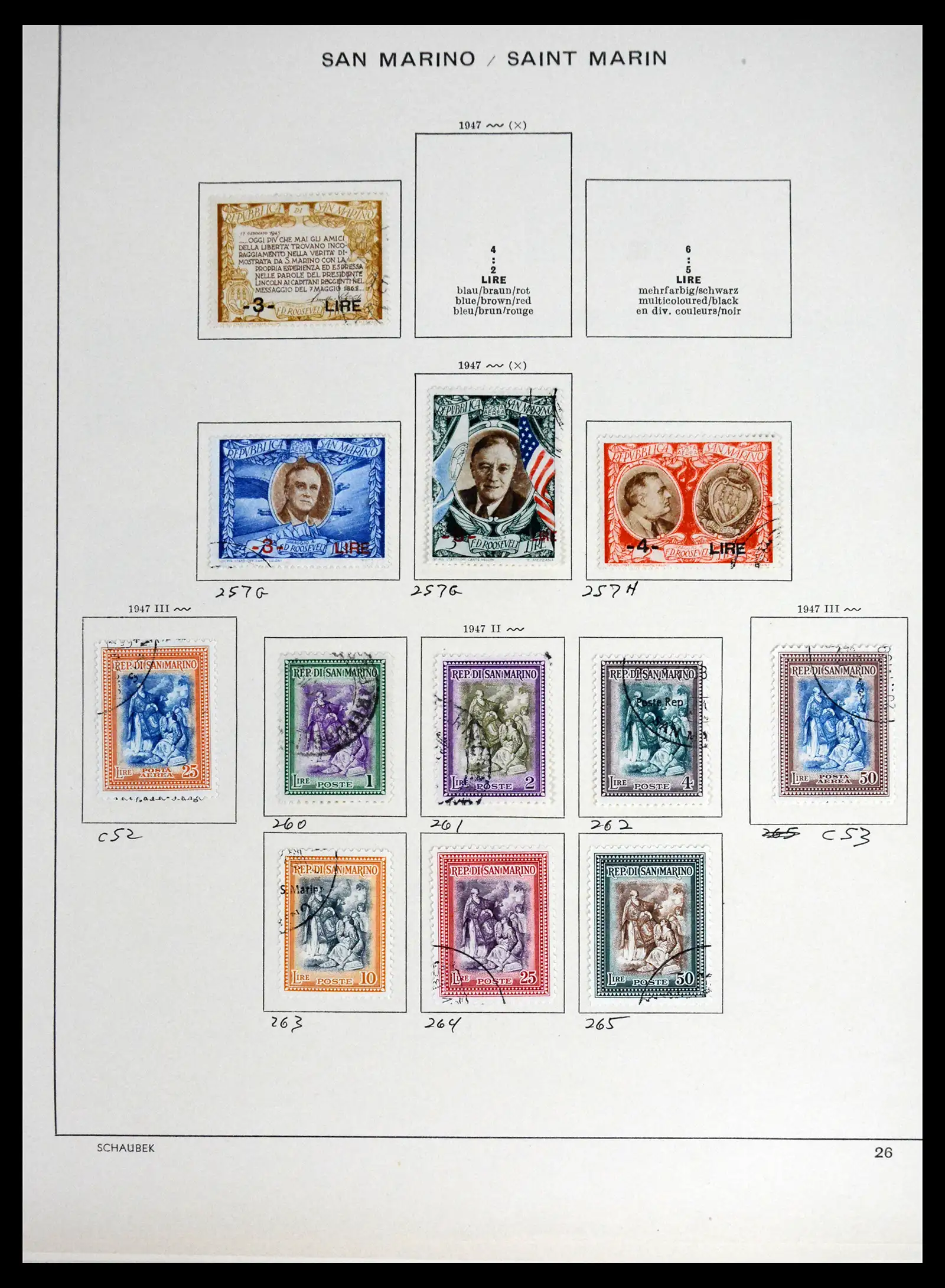 41654 0022 - Postzegelverzameling 41654 San Marino 1877-1970.