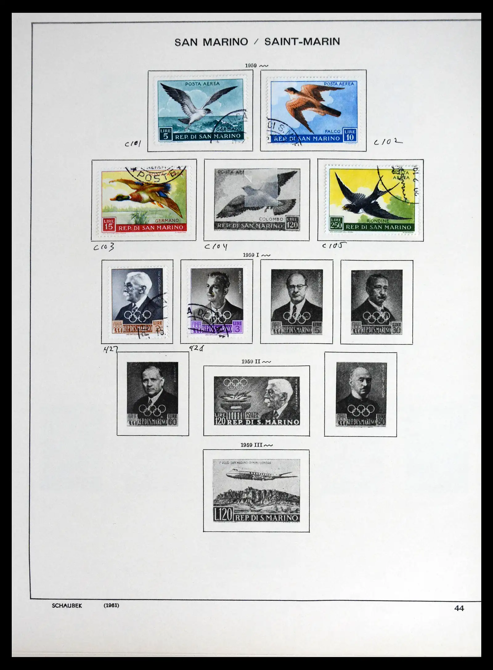 41654 0038 - Postzegelverzameling 41654 San Marino 1877-1970.