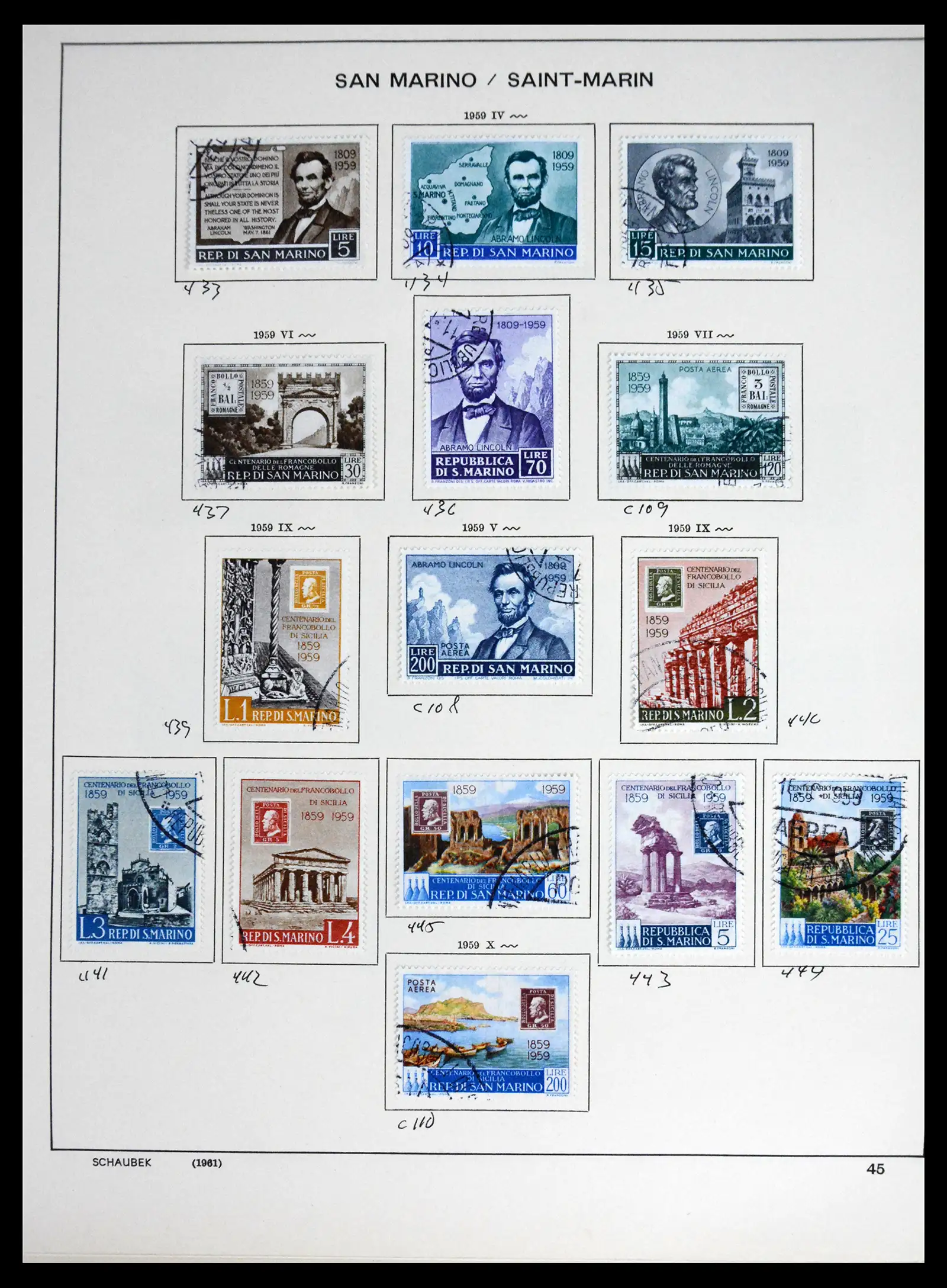 41654 0039 - Postzegelverzameling 41654 San Marino 1877-1970.