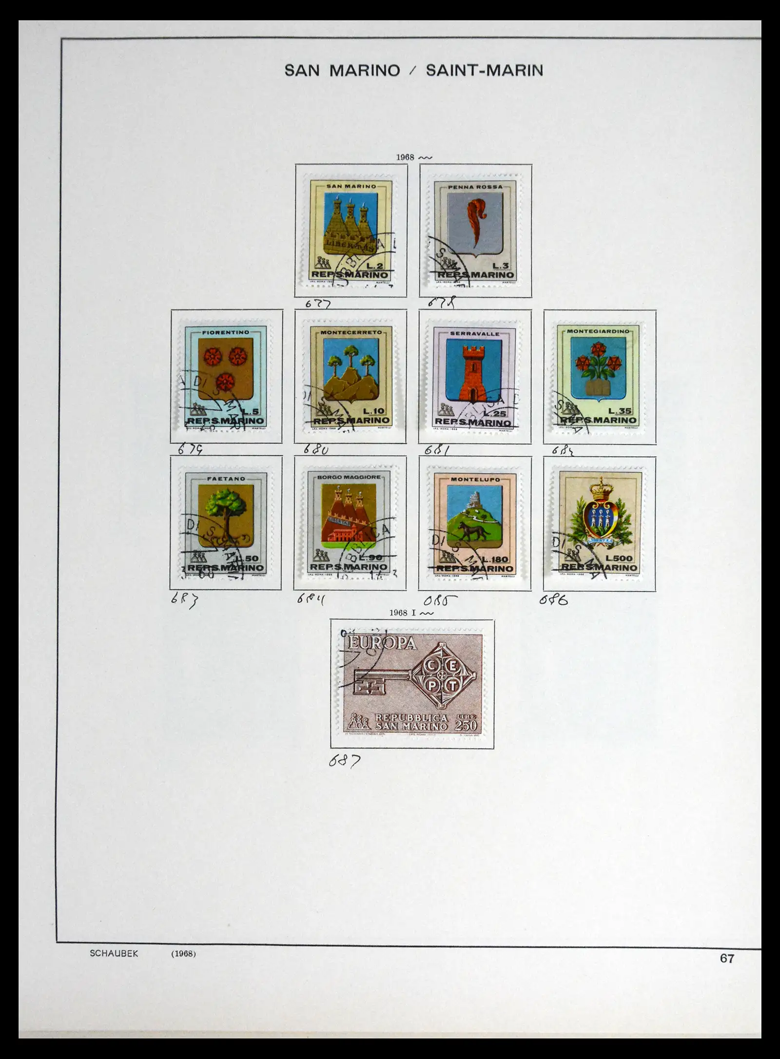 41654 0063 - Postzegelverzameling 41654 San Marino 1877-1970.