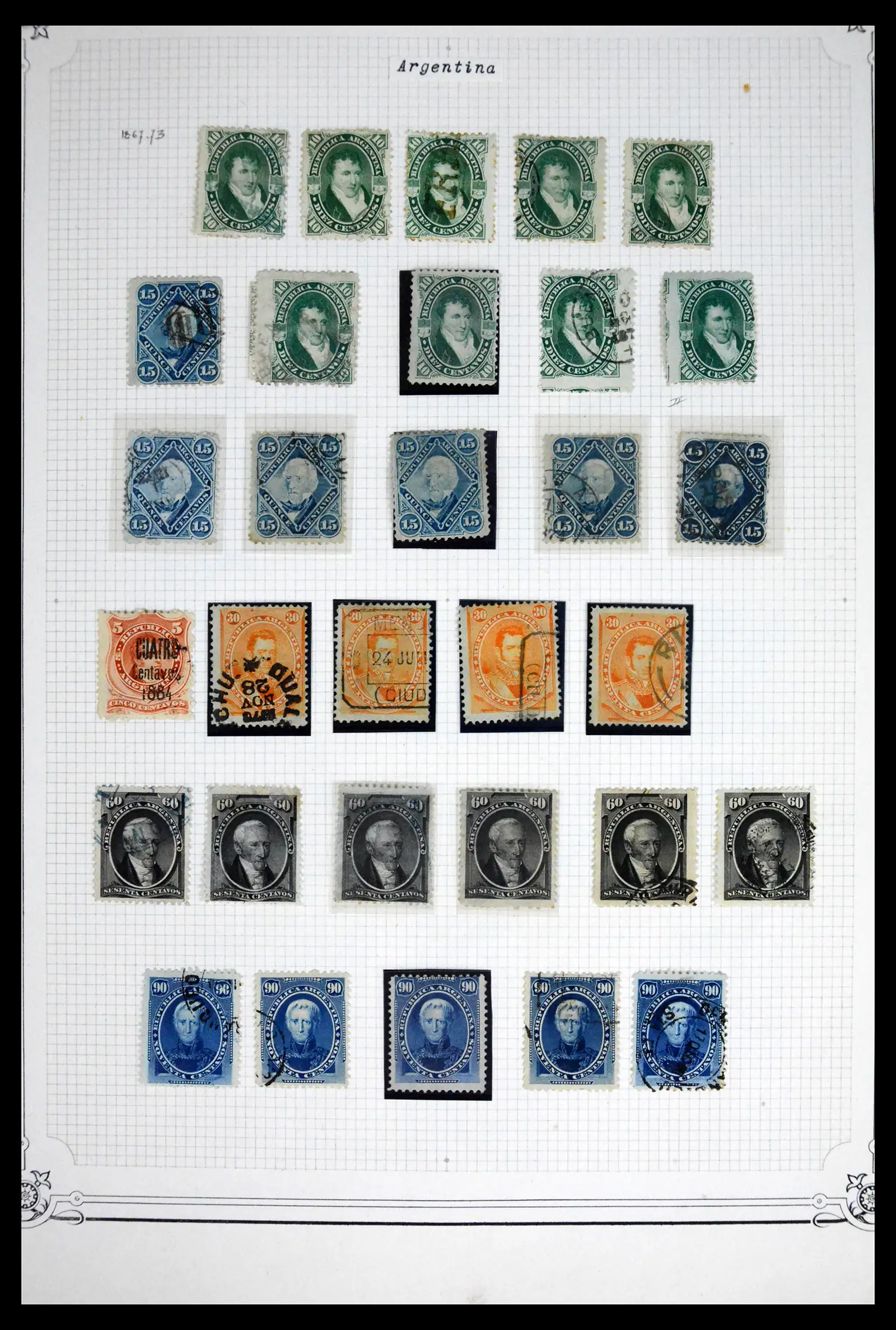 41655 0012 - Stamp collection 41655 Argentina classics 1858-1910.