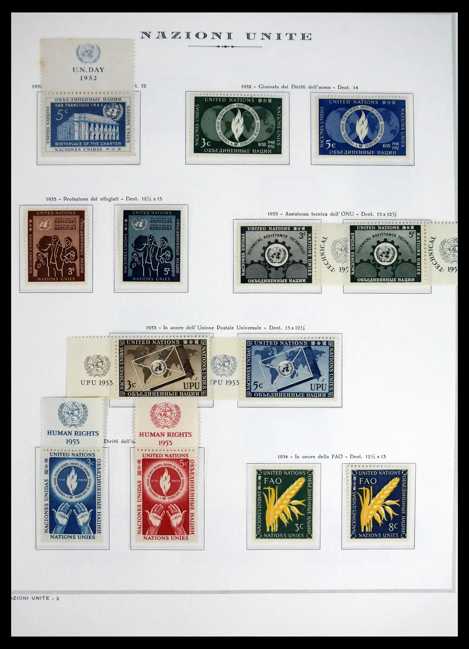 41657 0002 - Postzegelverzameling 41657 Verenigde Naties compleet 1951-2014.