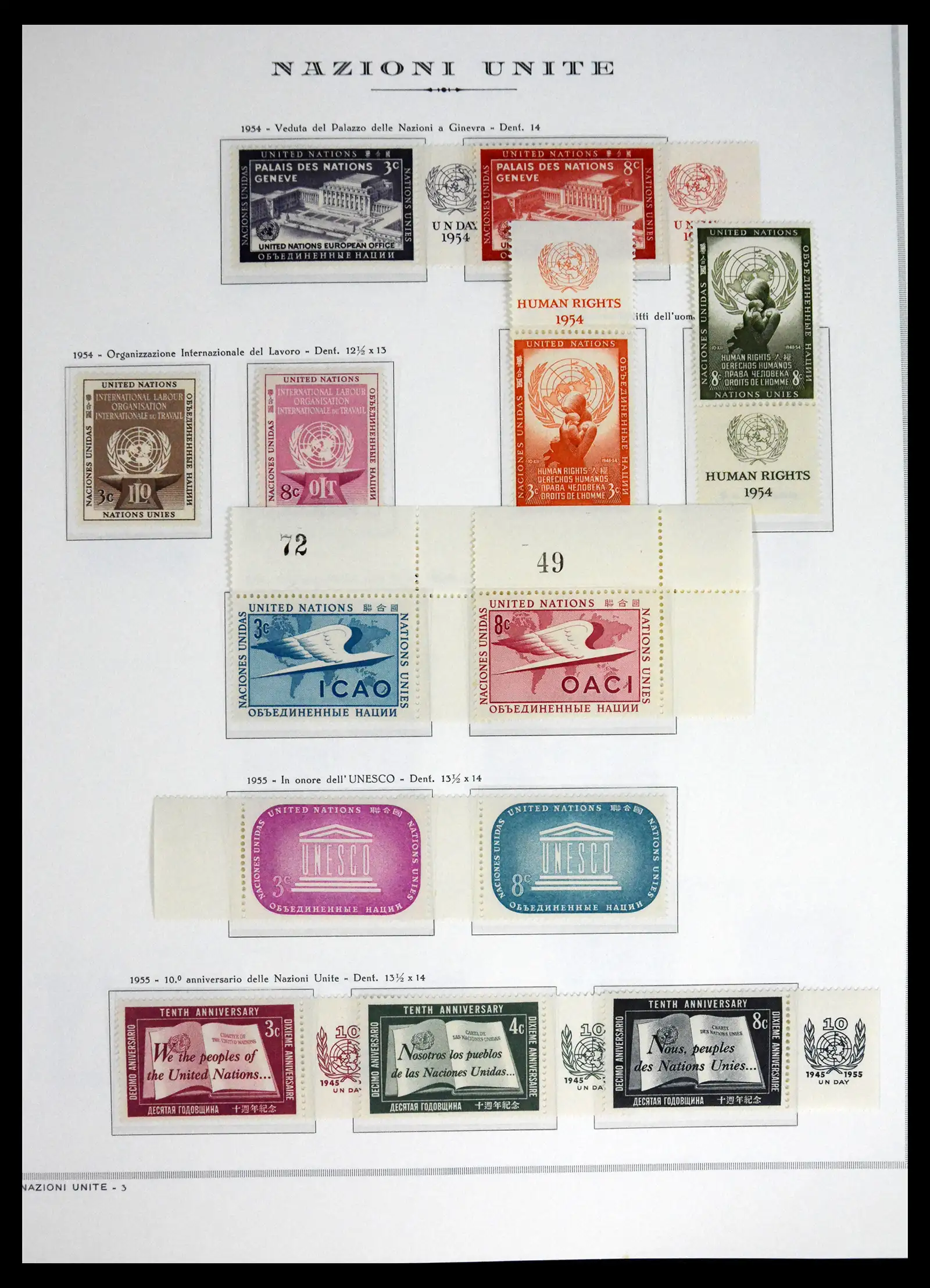 41657 0003 - Postzegelverzameling 41657 Verenigde Naties compleet 1951-2014.