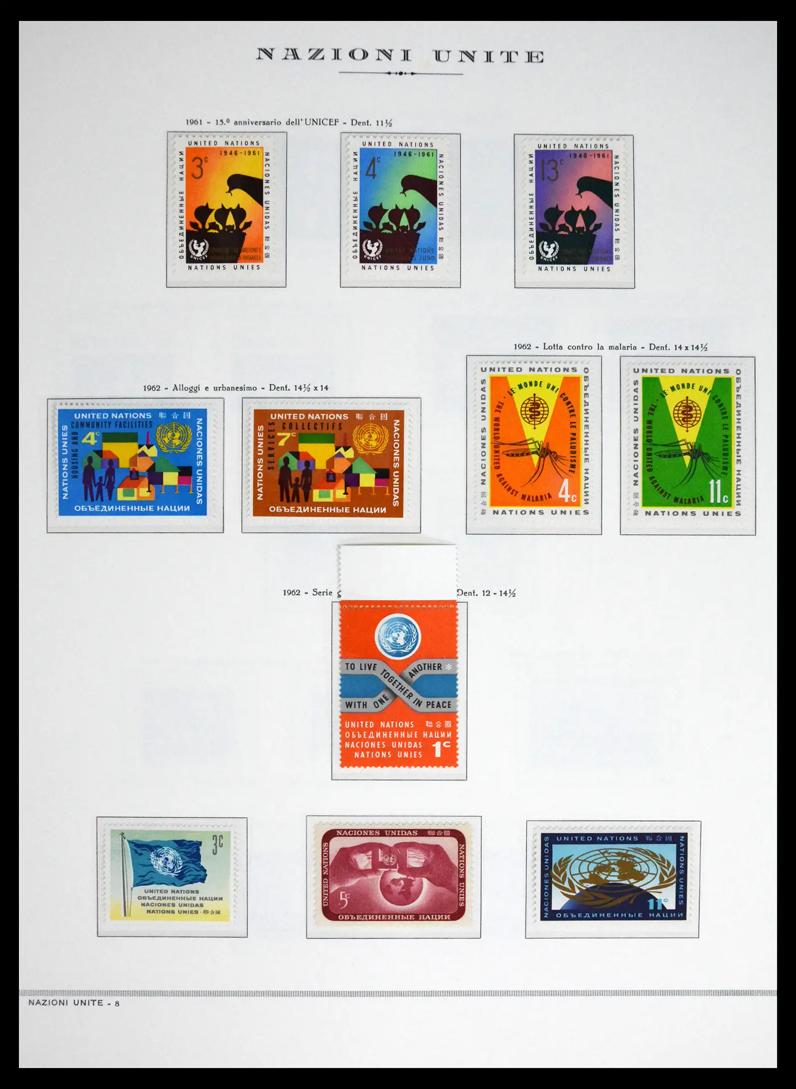 41657 0009 - Postzegelverzameling 41657 Verenigde Naties compleet 1951-2014.