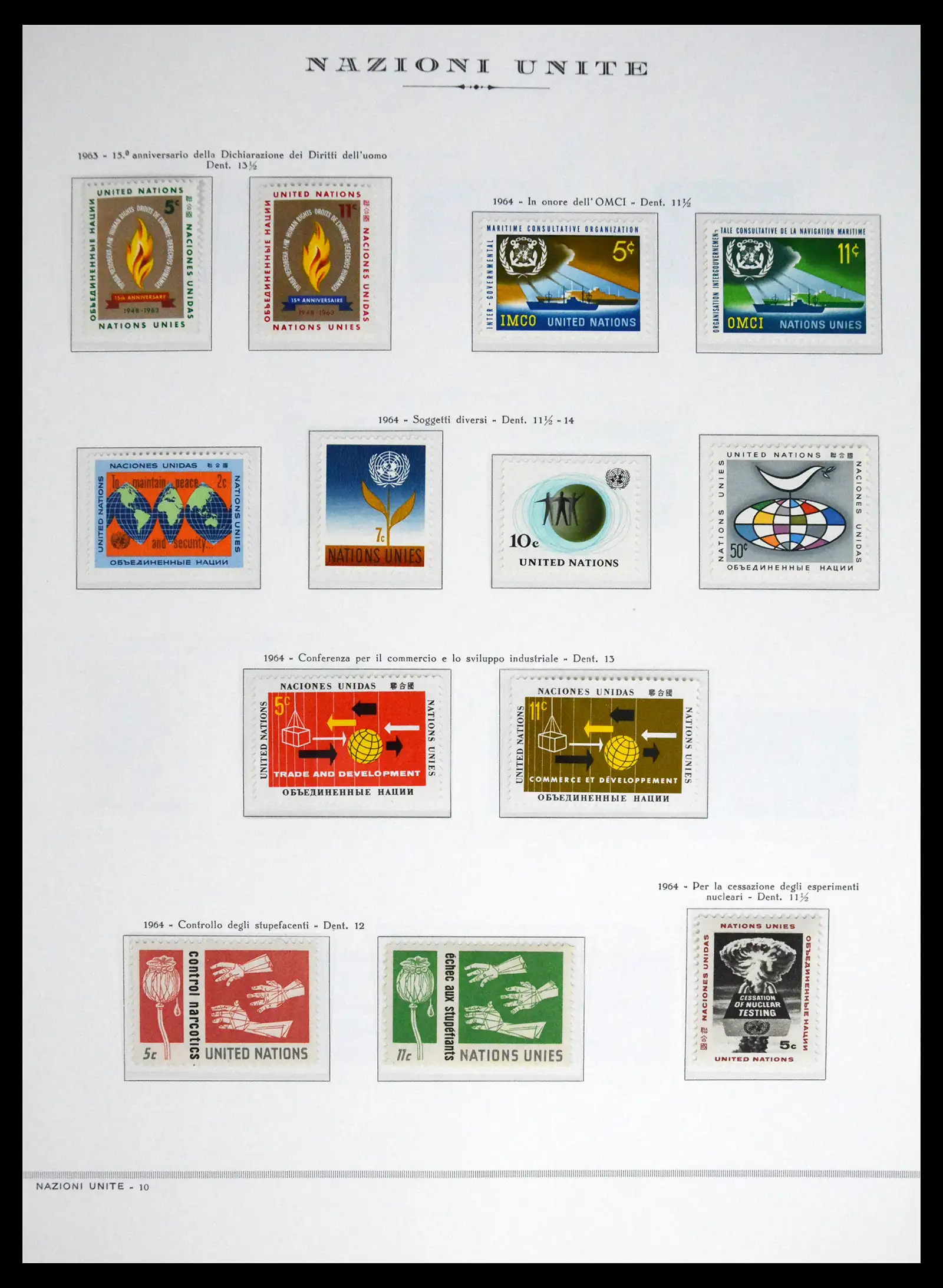 41657 0011 - Postzegelverzameling 41657 Verenigde Naties compleet 1951-2014.