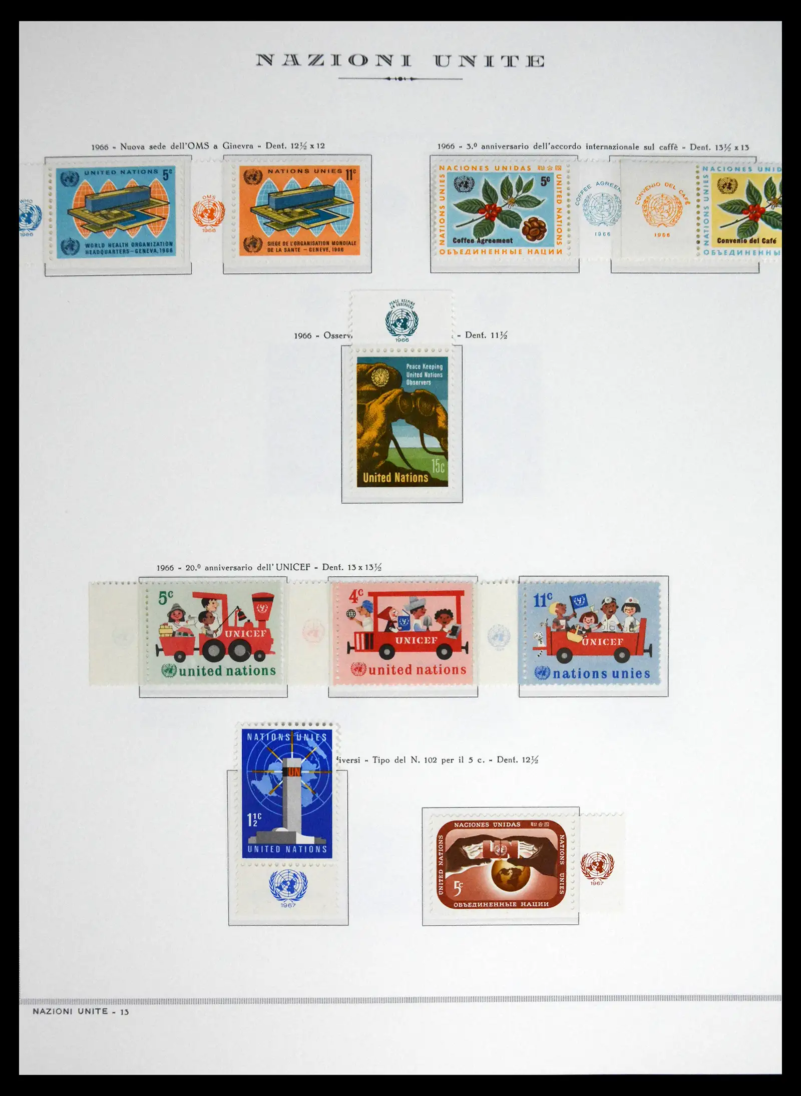 41657 0014 - Postzegelverzameling 41657 Verenigde Naties compleet 1951-2014.