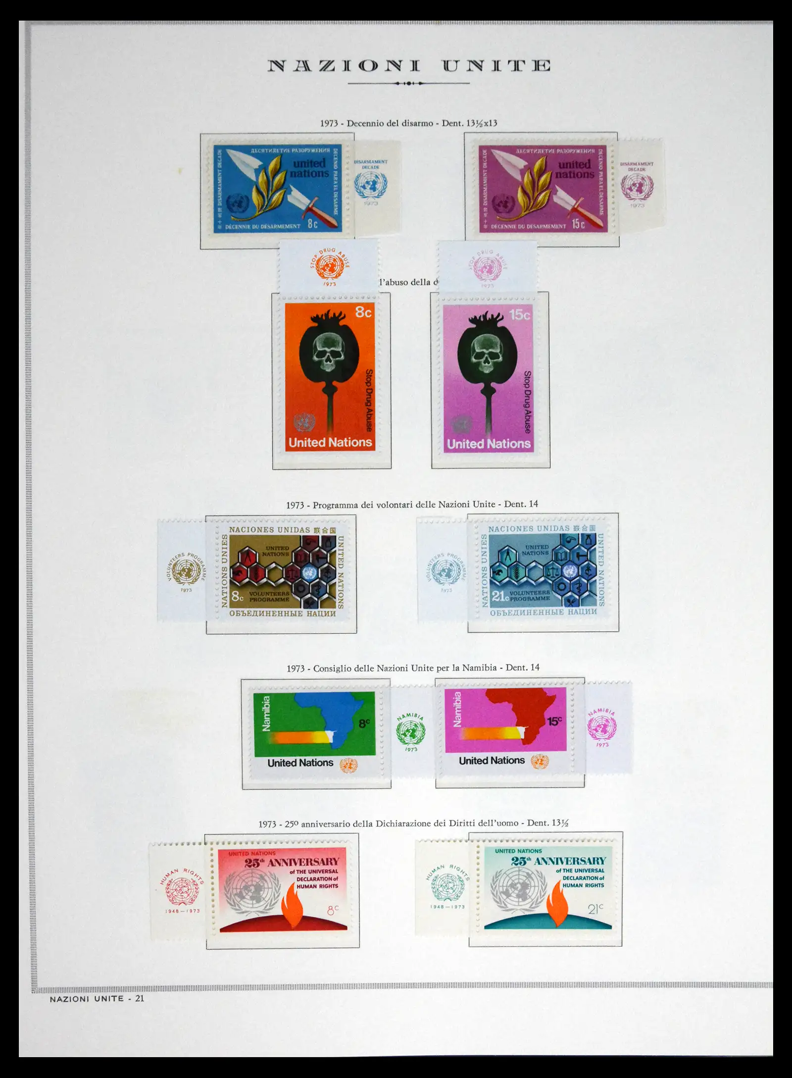 41657 0023 - Postzegelverzameling 41657 Verenigde Naties compleet 1951-2014.