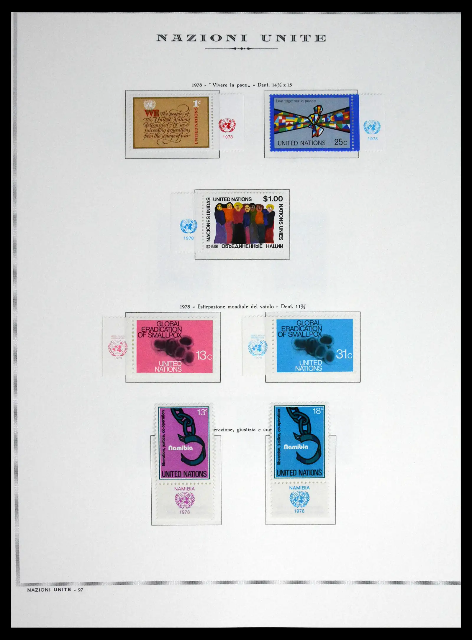 41657 0029 - Postzegelverzameling 41657 Verenigde Naties compleet 1951-2014.