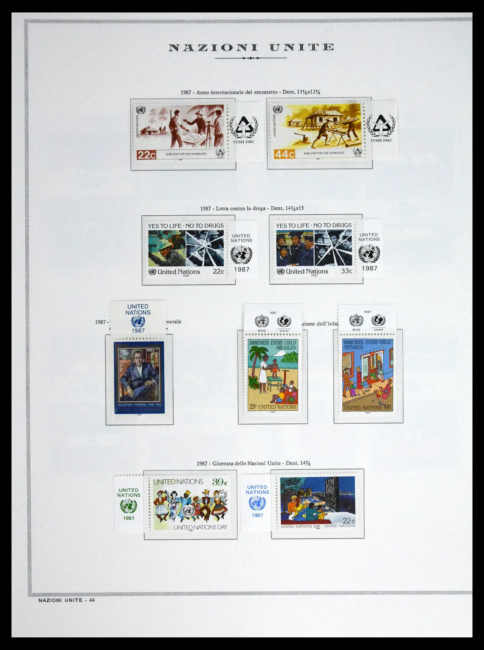 41657 0074 - Postzegelverzameling 41657 Verenigde Naties compleet 1951-2014.