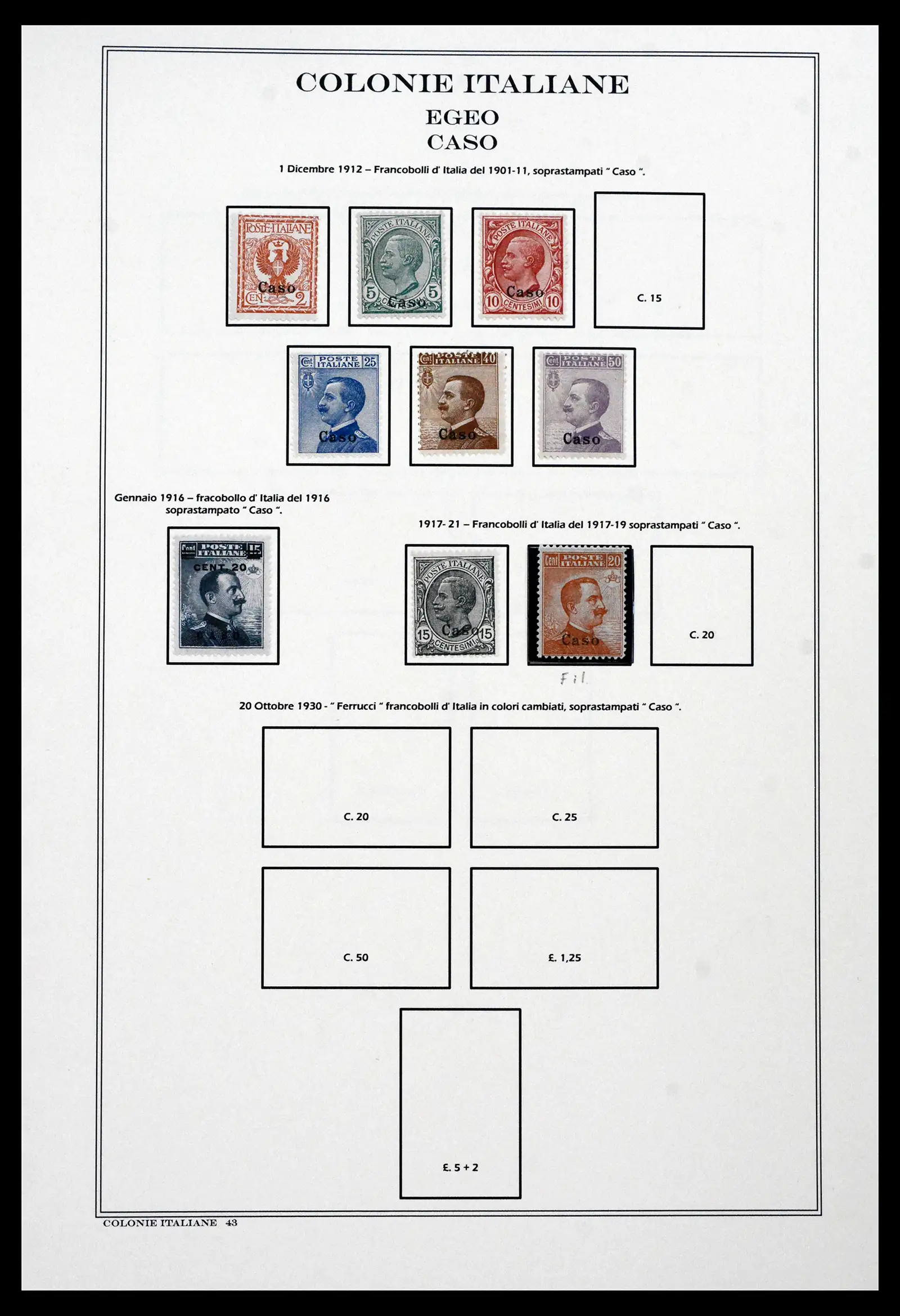 41659 0046 - Stamp collection 41659 Italian Colonies 1893-1943.
