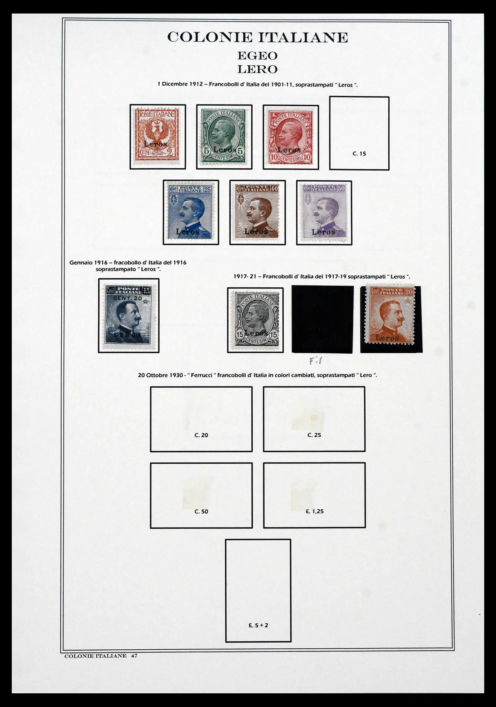 41659 0048 - Stamp collection 41659 Italian Colonies 1893-1943.