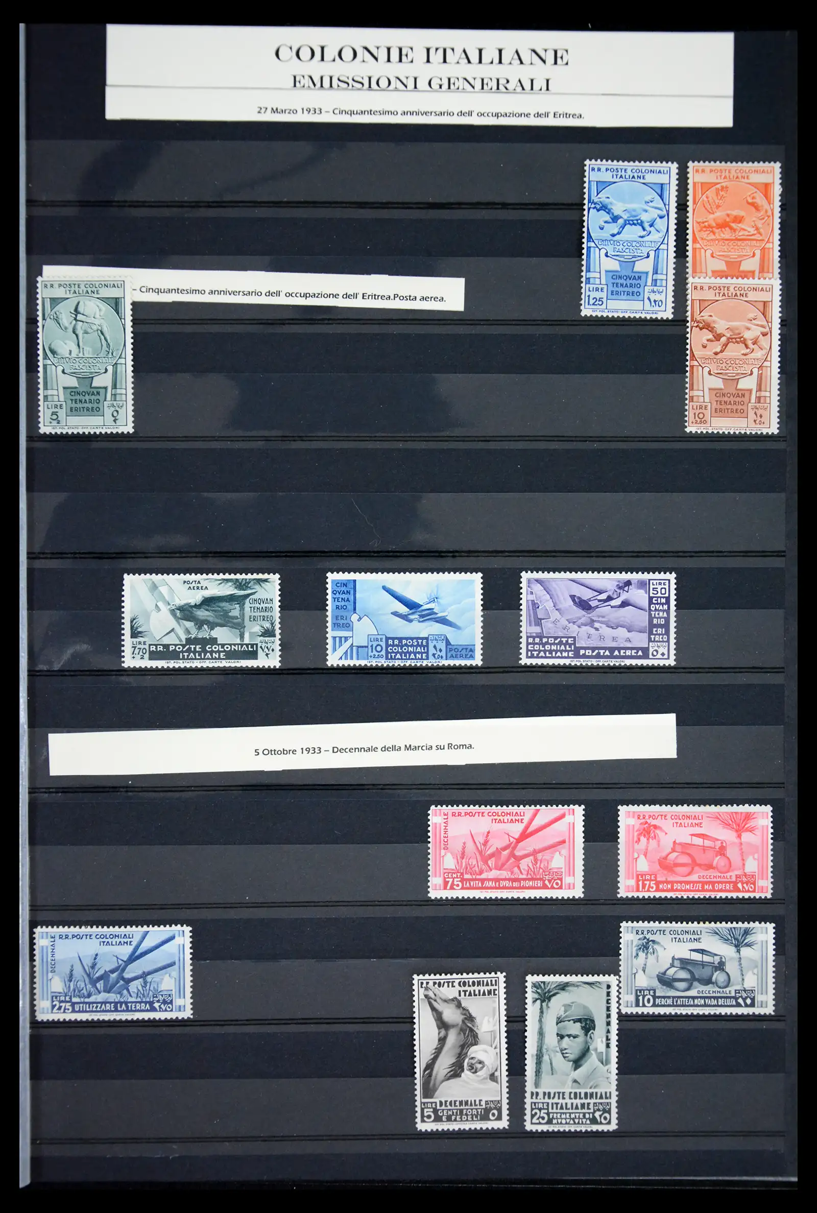 41662 0011 - Postzegelverzameling 41662 Italië BOB / bezetting / gebieden 1893-1955.