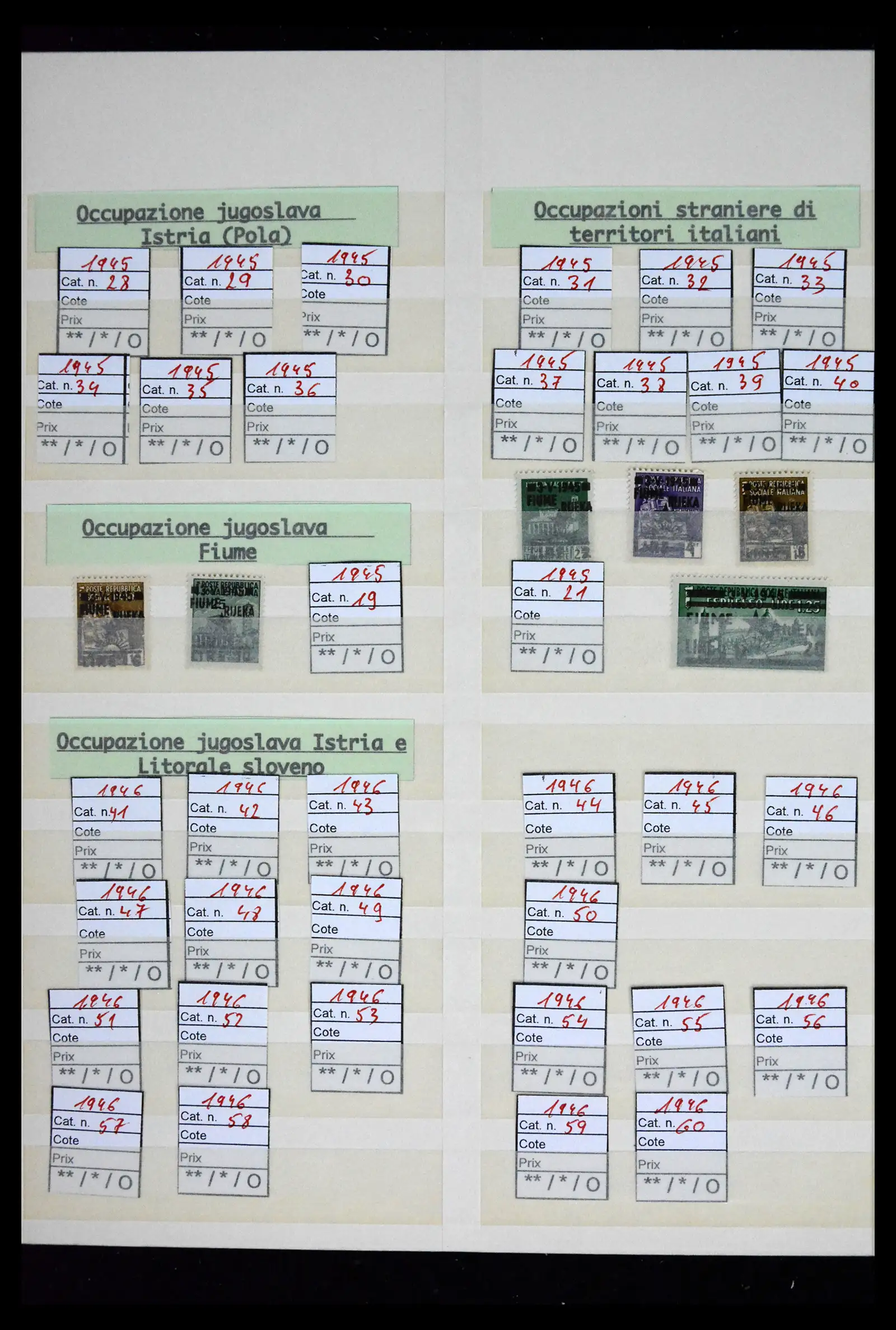 41662 0060 - Postzegelverzameling 41662 Italië BOB / bezetting / gebieden 1893-1955.