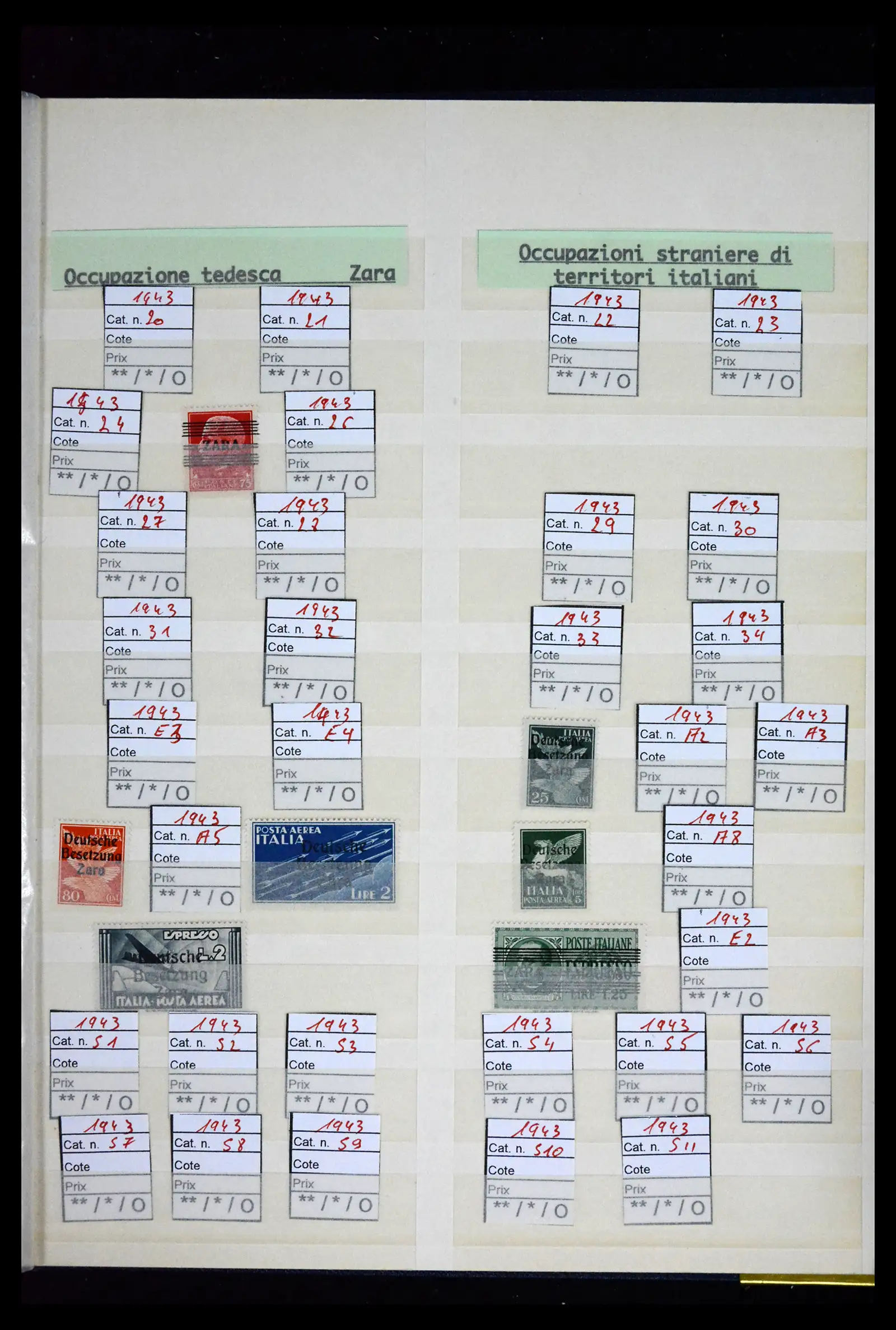 41662 0062 - Postzegelverzameling 41662 Italië BOB / bezetting / gebieden 1893-1955.