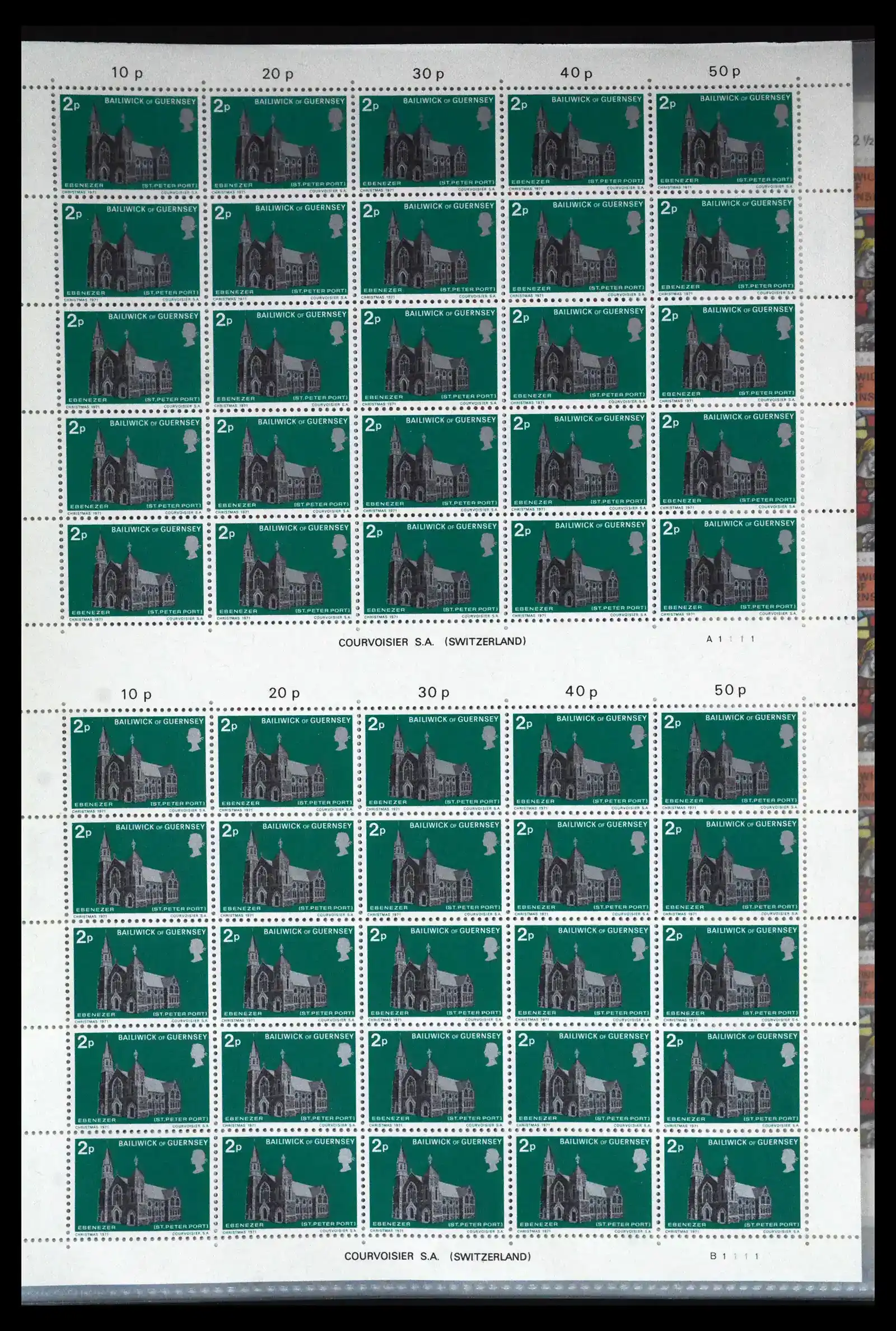 41669 0010 - Postzegelverzameling 41669 Guernsey complete vellen 1969-1975.