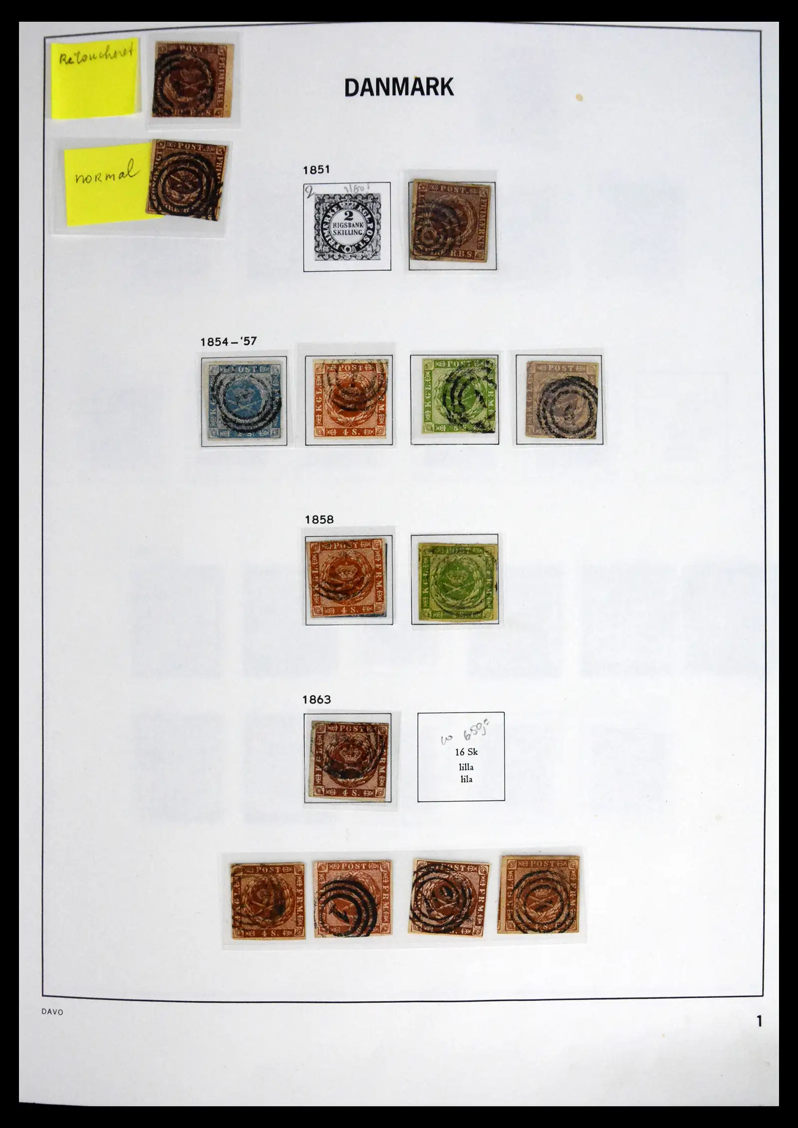 41672 0001 - Stamp collection 41672 Denmark 1851-2013.