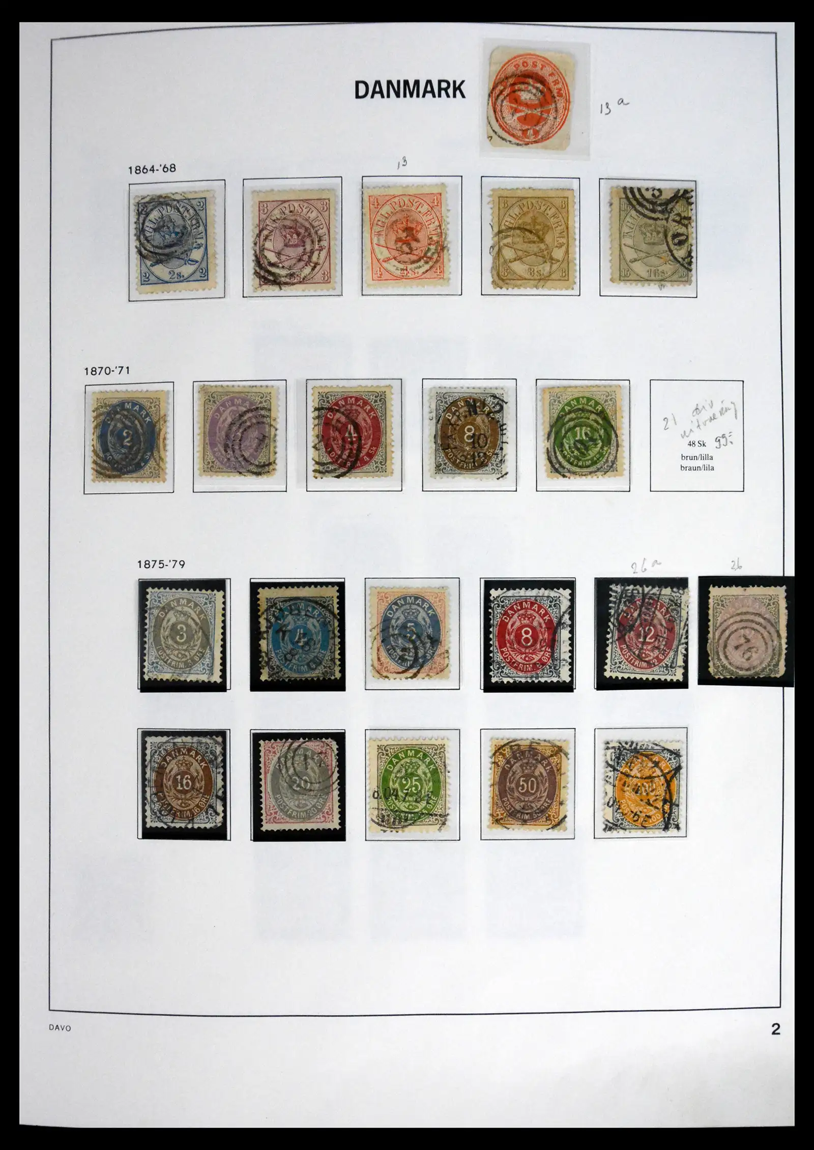 41672 0002 - Stamp collection 41672 Denmark 1851-2013.