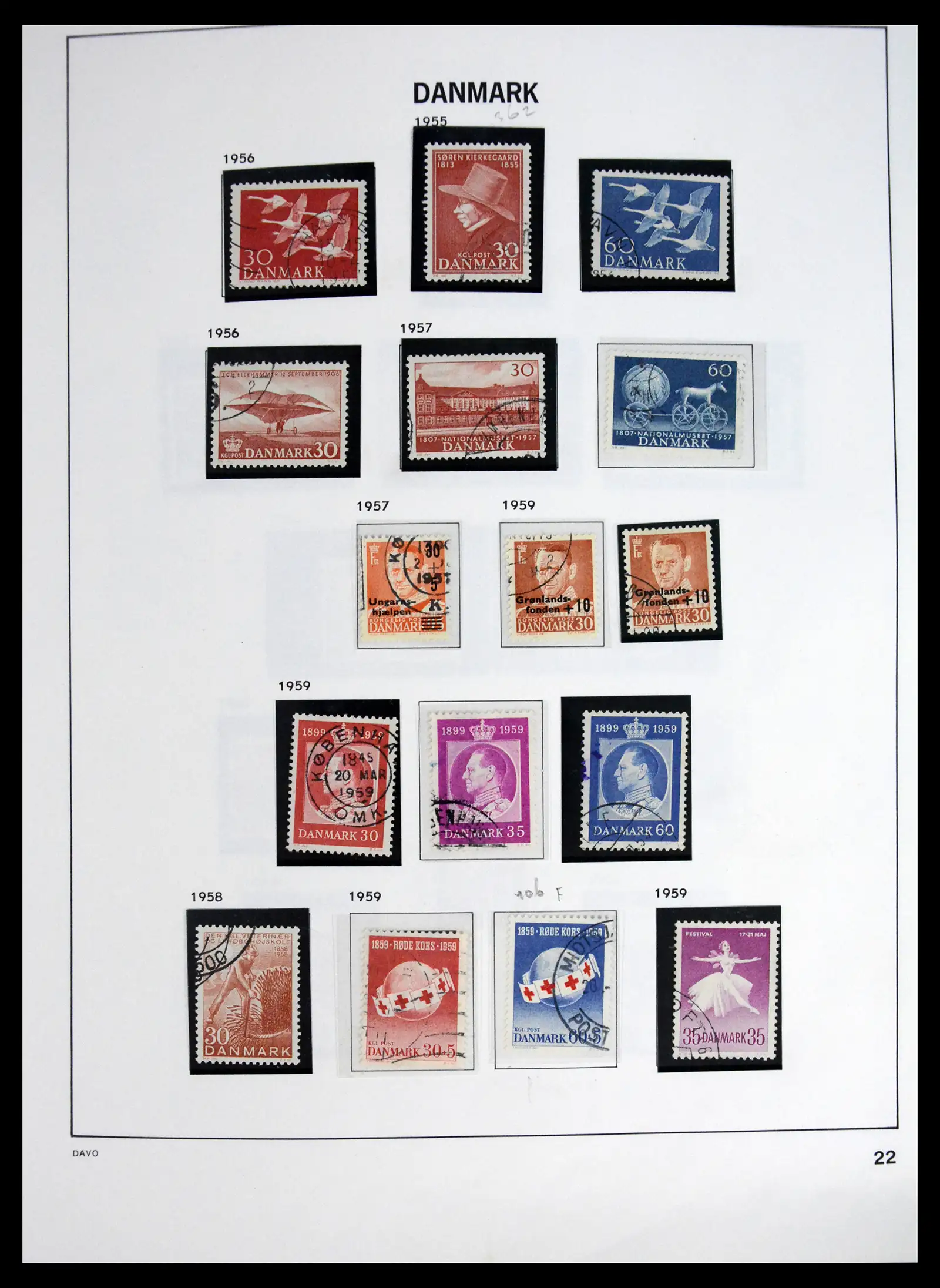 41672 0022 - Postzegelverzameling 41672 Denemarken 1851-2013.