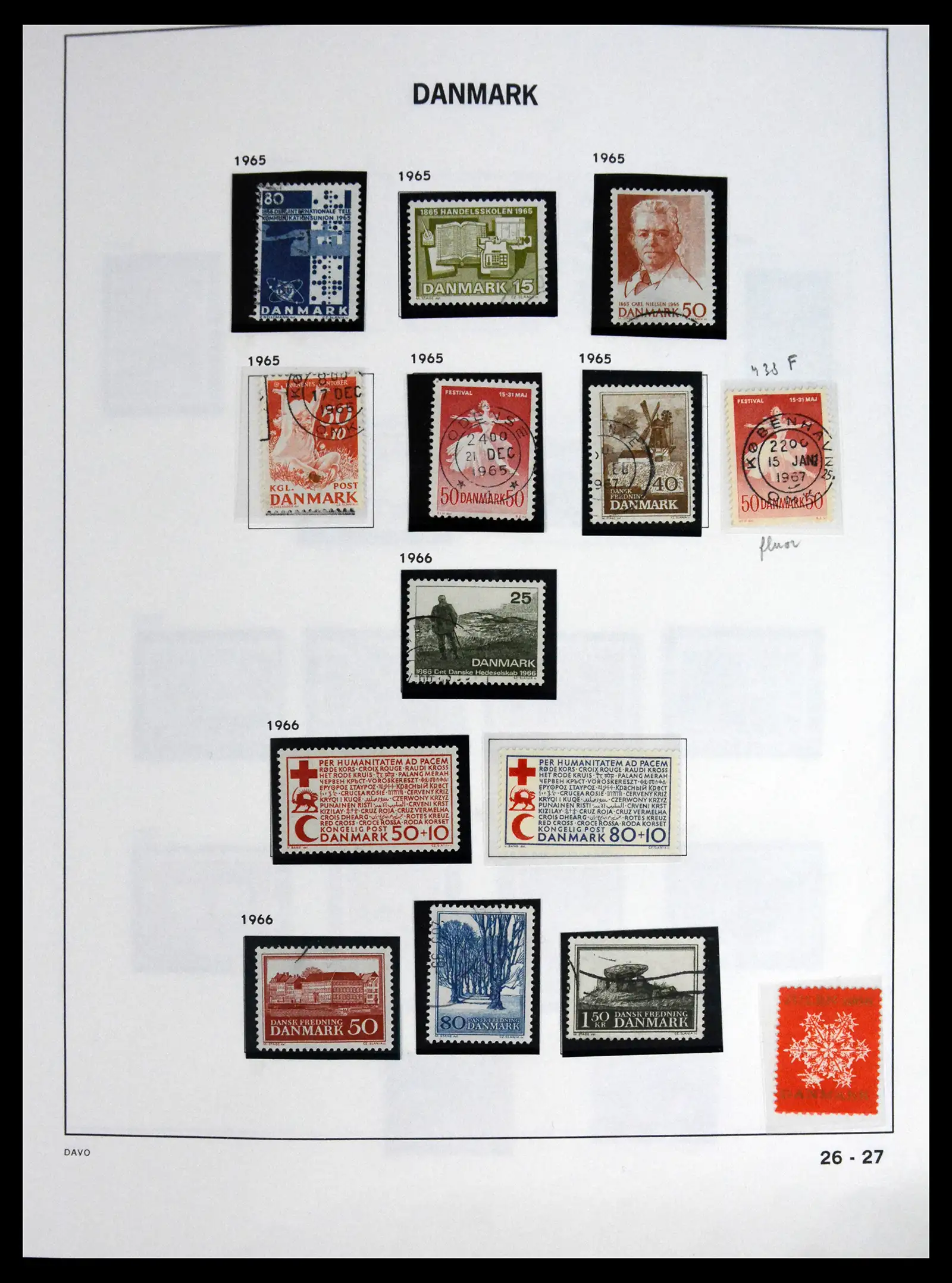 41672 0026 - Postzegelverzameling 41672 Denemarken 1851-2013.