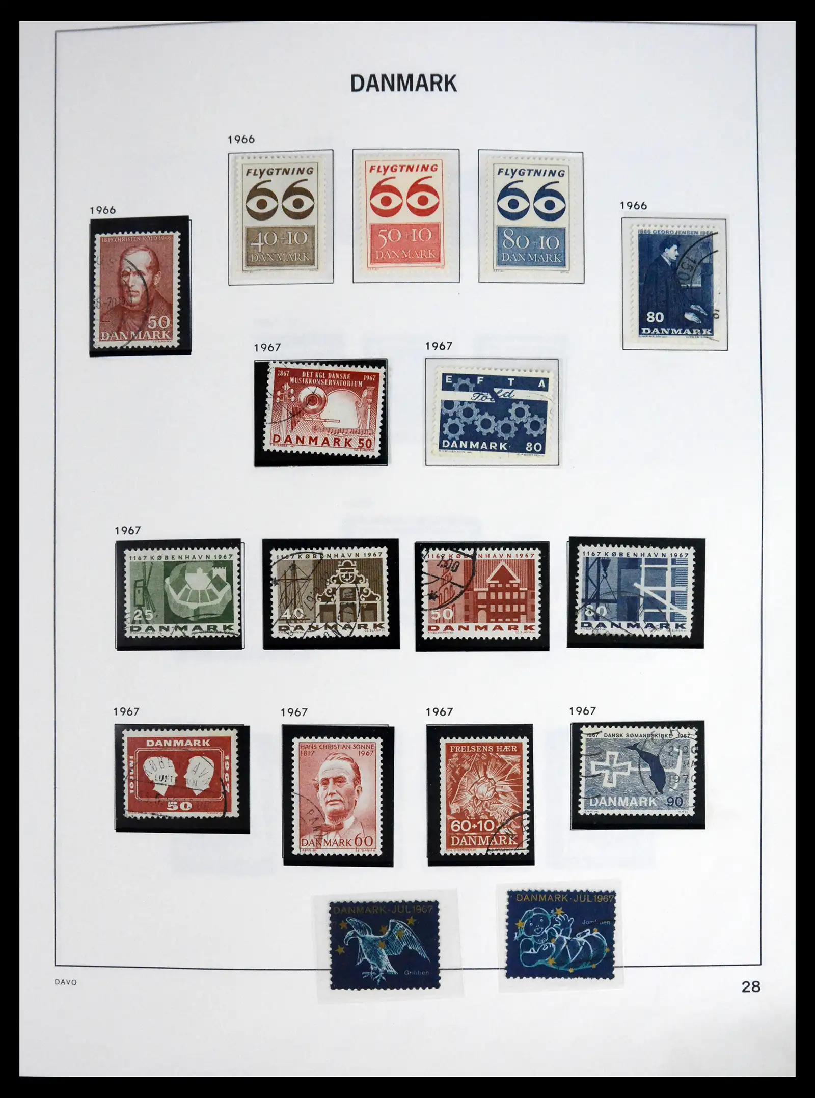 41672 0027 - Postzegelverzameling 41672 Denemarken 1851-2013.