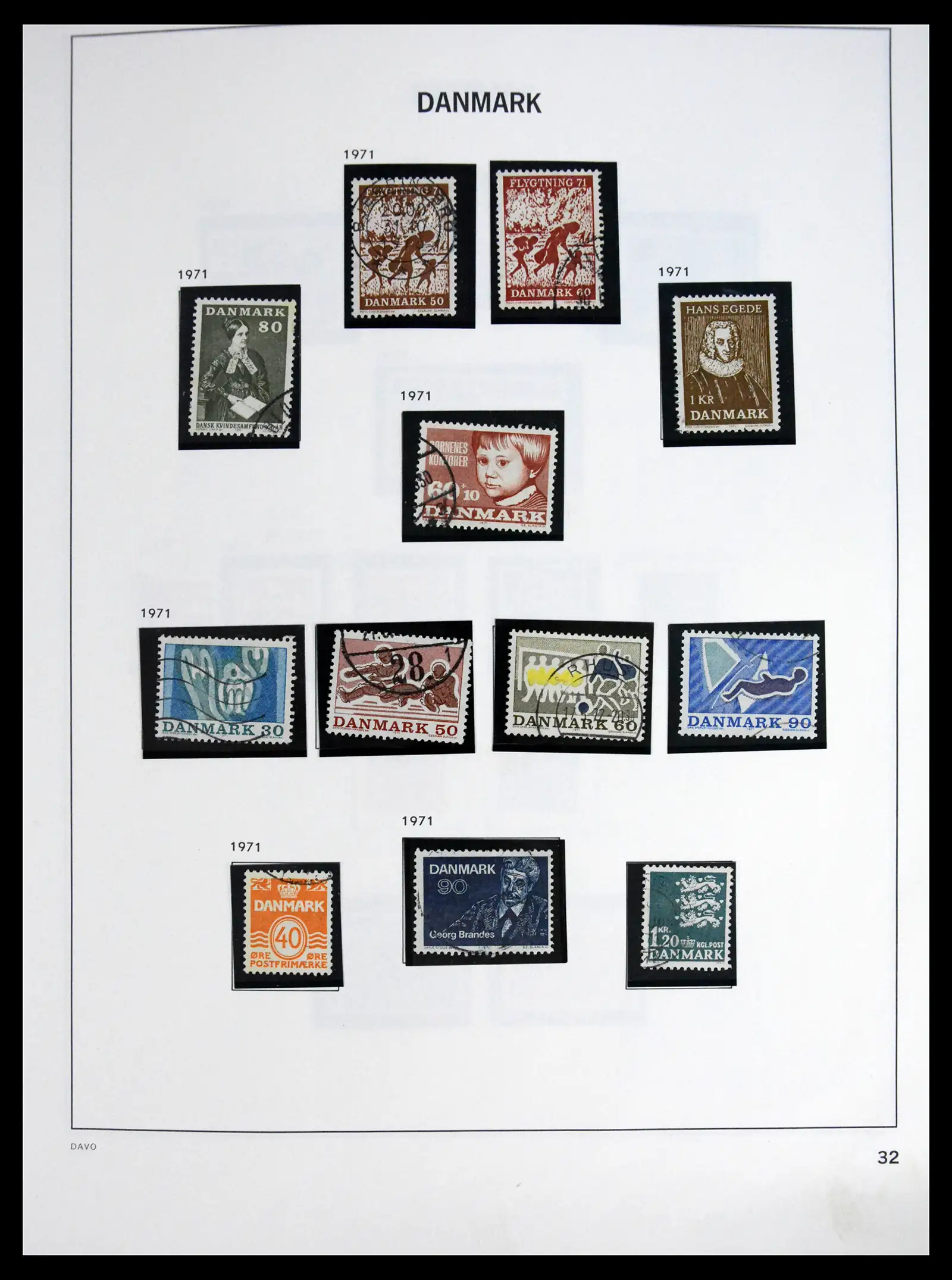 41672 0031 - Postzegelverzameling 41672 Denemarken 1851-2013.