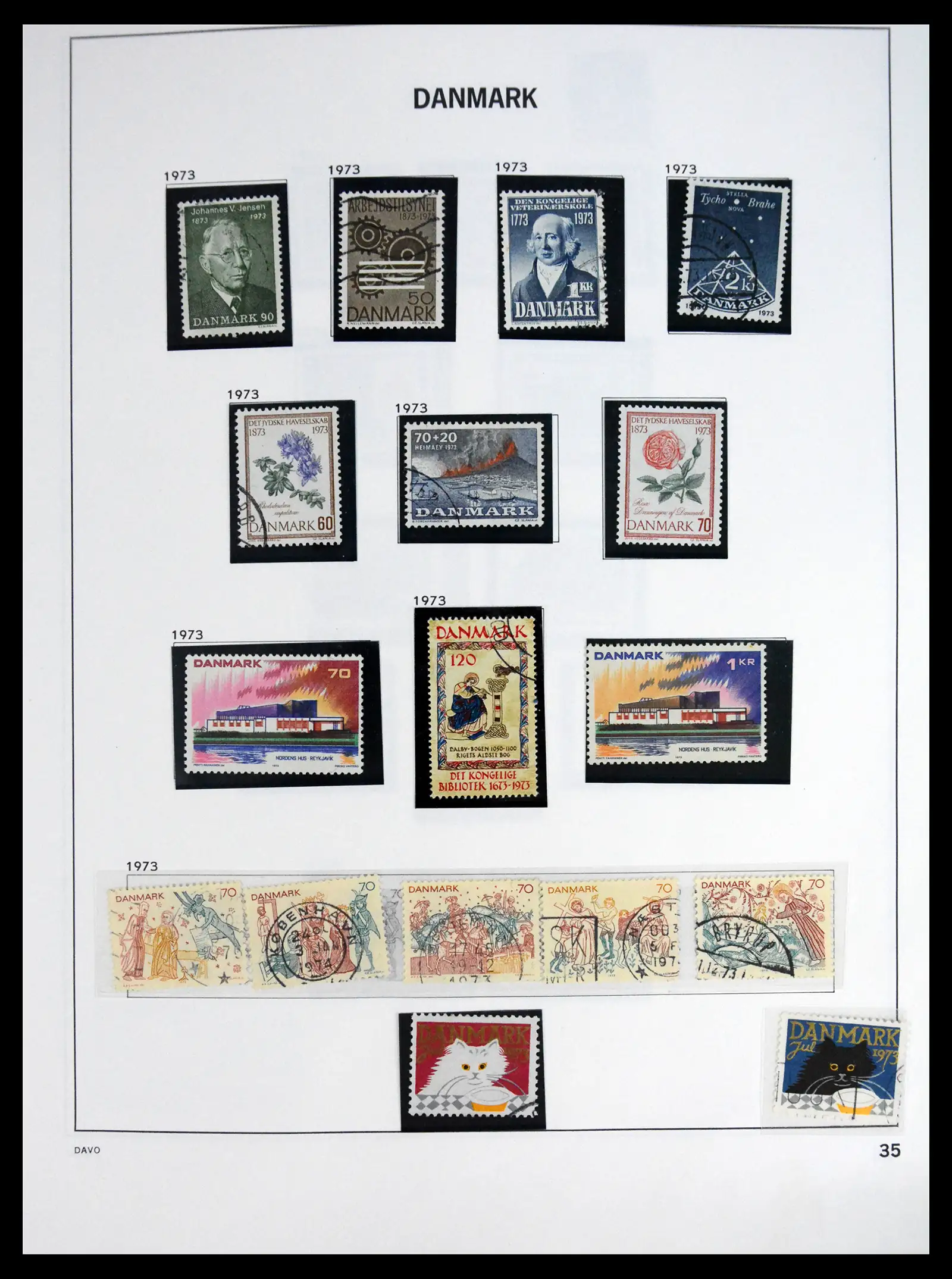 41672 0034 - Postzegelverzameling 41672 Denemarken 1851-2013.