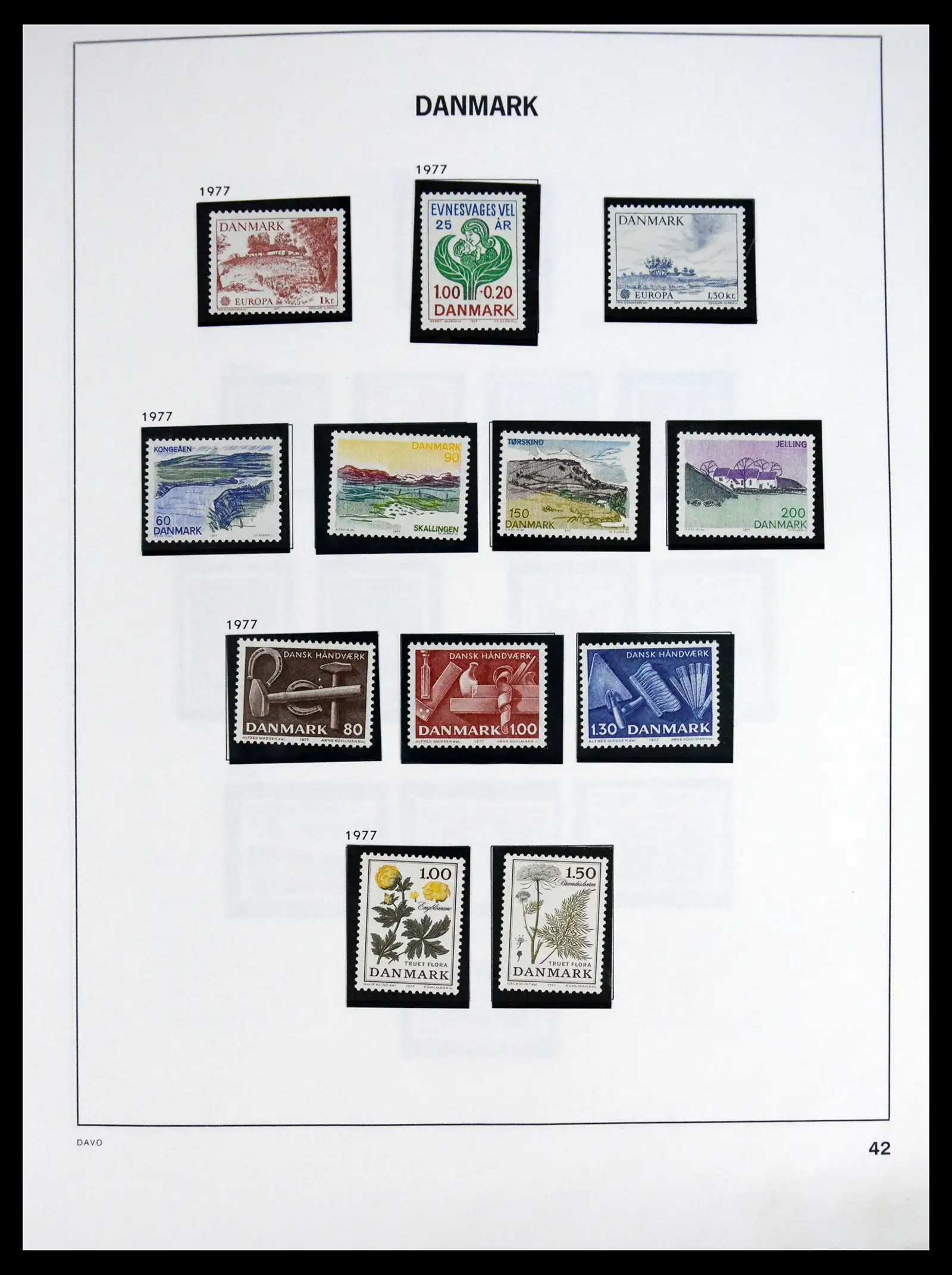 41672 0042 - Postzegelverzameling 41672 Denemarken 1851-2013.