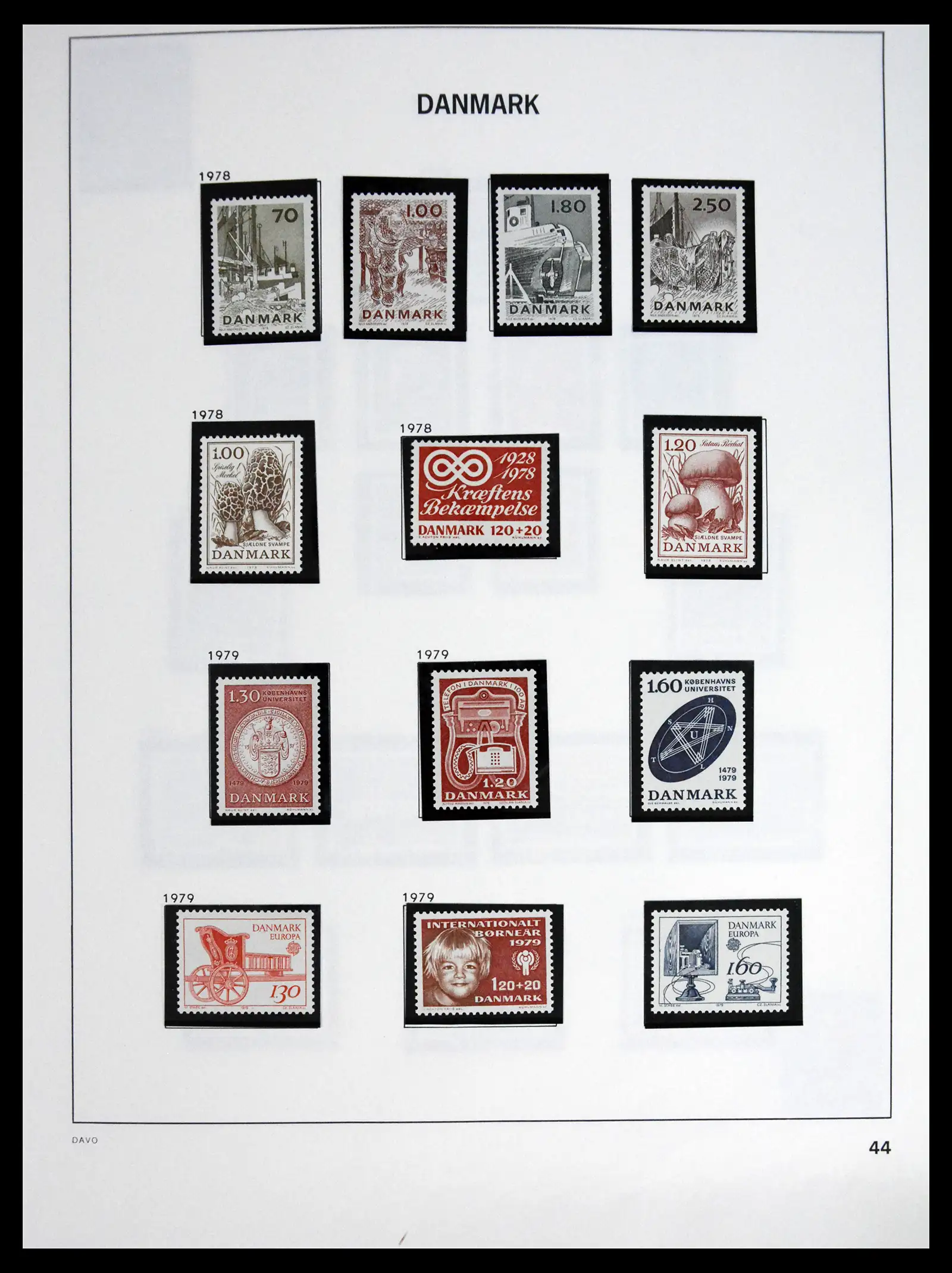 41672 0044 - Postzegelverzameling 41672 Denemarken 1851-2013.