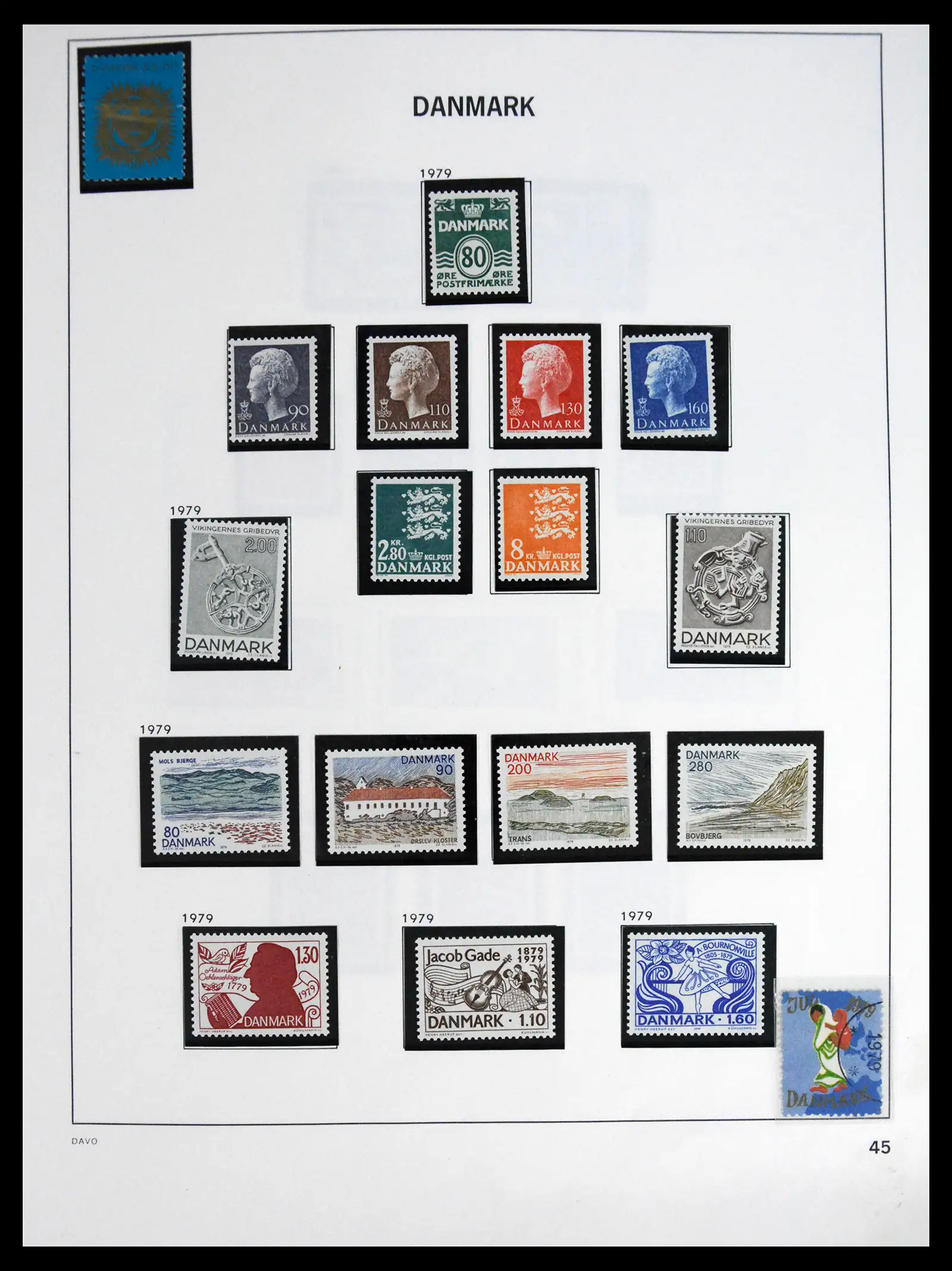 41672 0045 - Postzegelverzameling 41672 Denemarken 1851-2013.