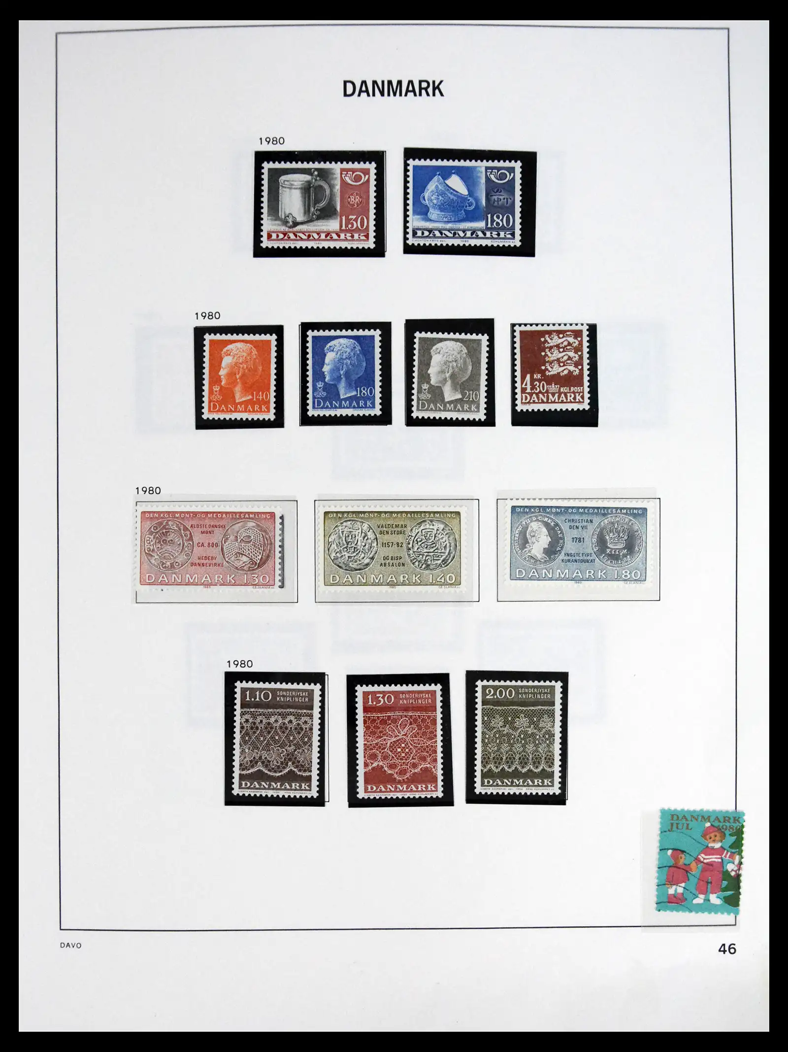 41672 0046 - Postzegelverzameling 41672 Denemarken 1851-2013.