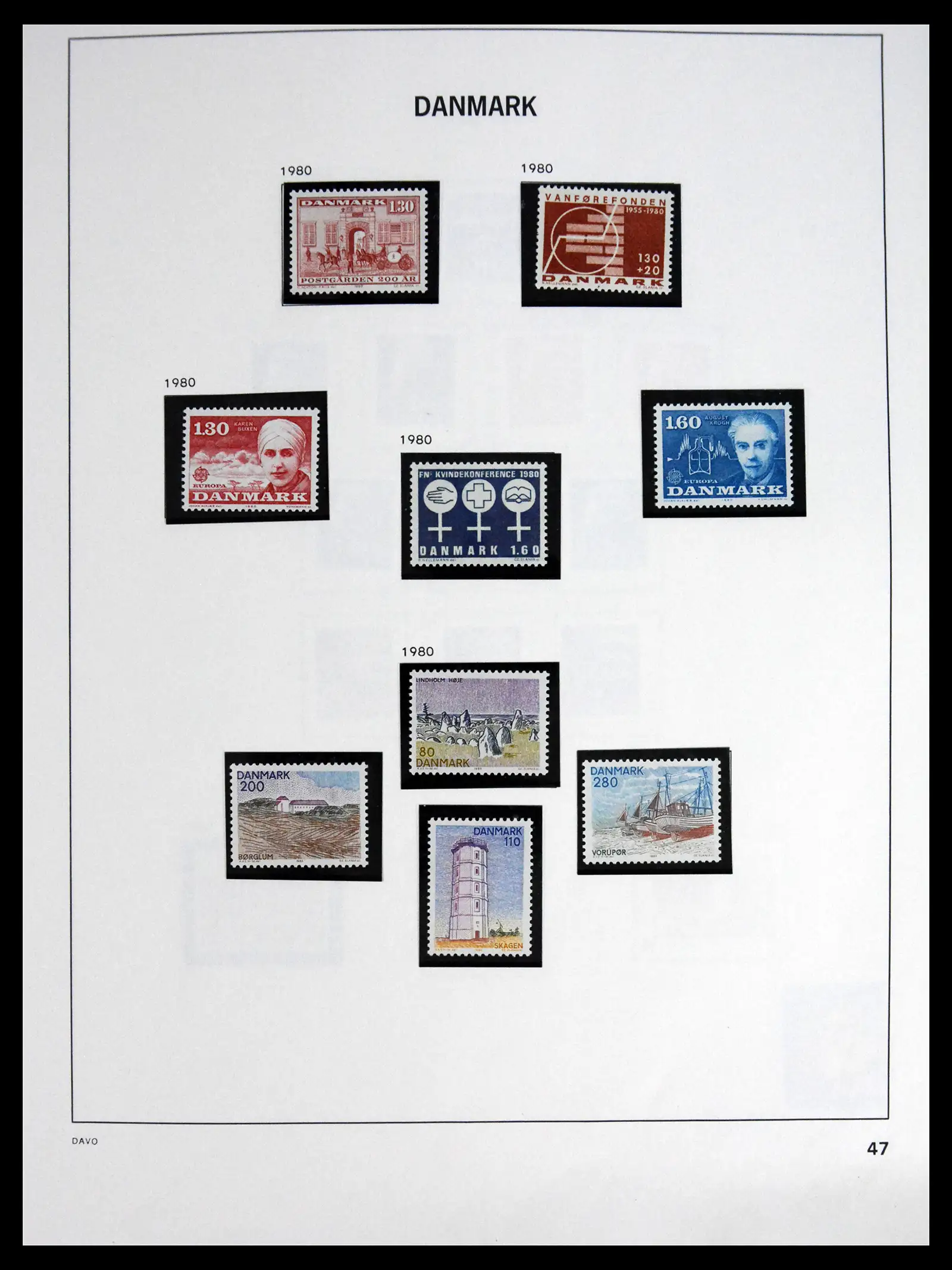 41672 0047 - Postzegelverzameling 41672 Denemarken 1851-2013.