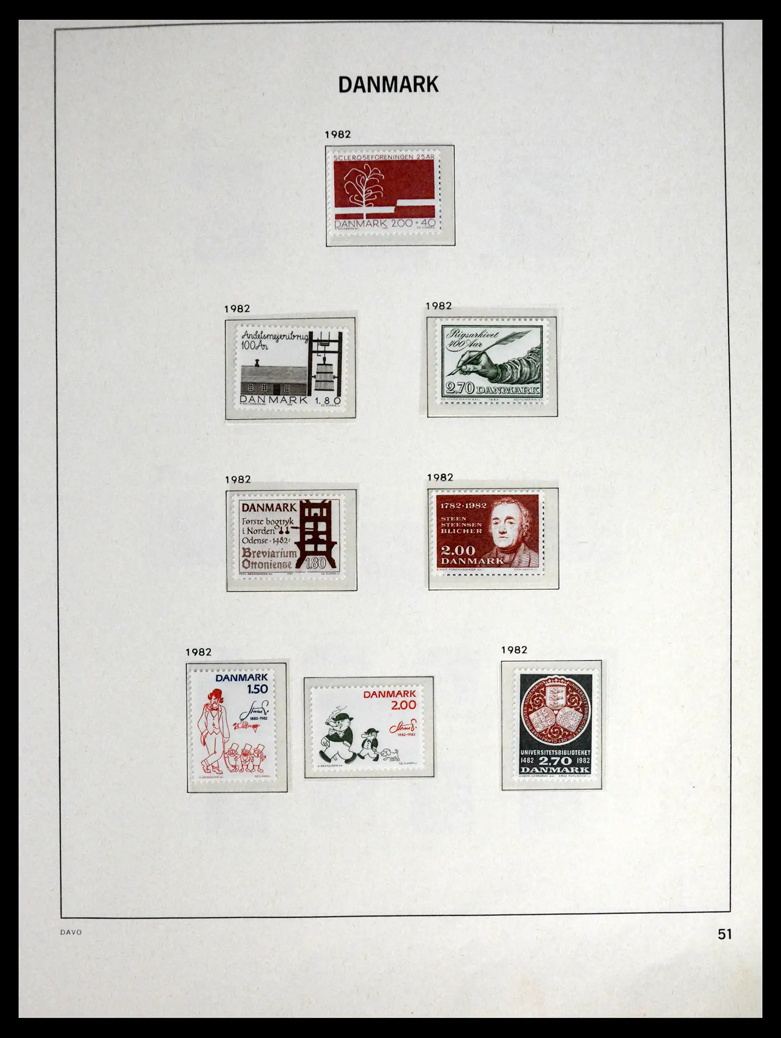 41672 0051 - Postzegelverzameling 41672 Denemarken 1851-2013.