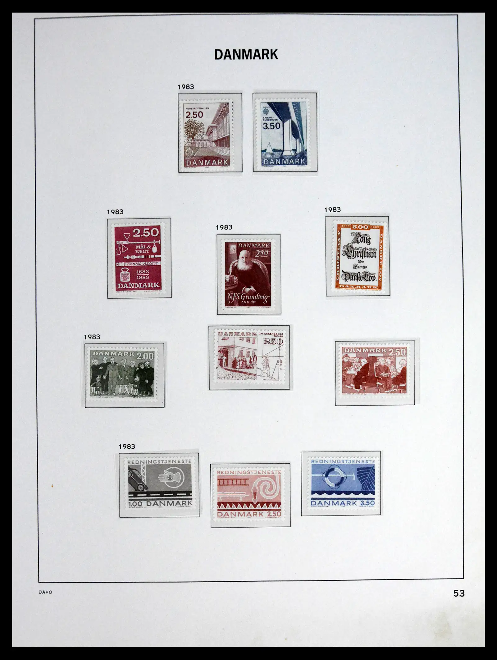 41672 0053 - Postzegelverzameling 41672 Denemarken 1851-2013.