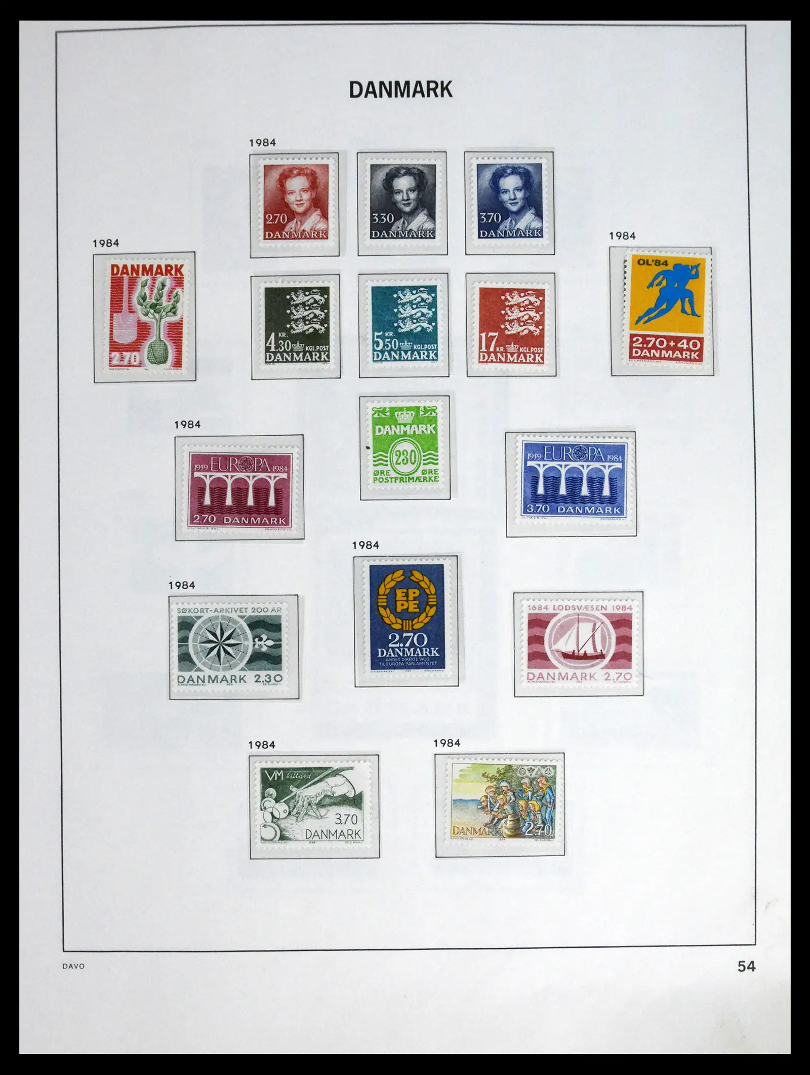 41672 0054 - Postzegelverzameling 41672 Denemarken 1851-2013.