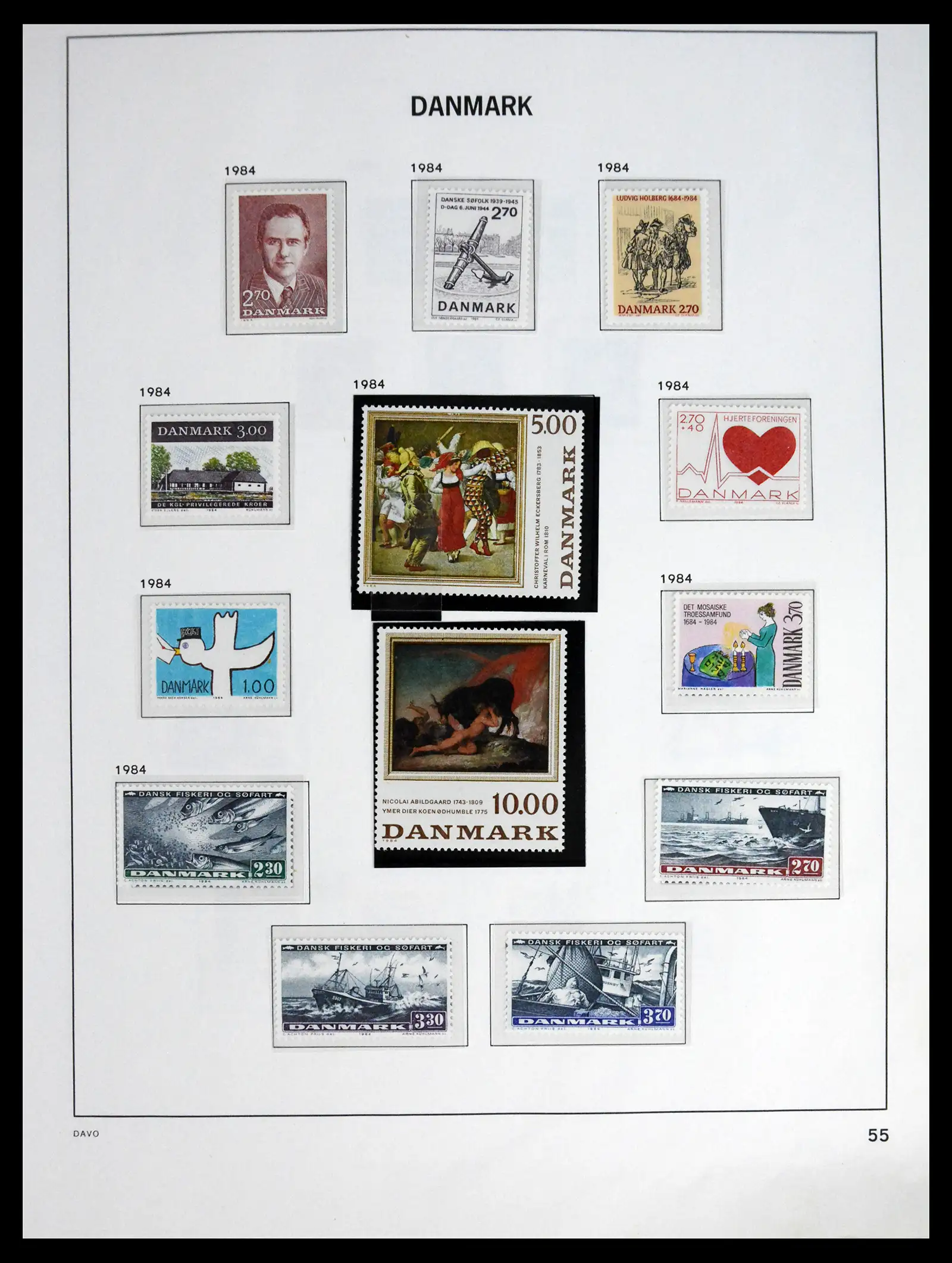 41672 0055 - Postzegelverzameling 41672 Denemarken 1851-2013.