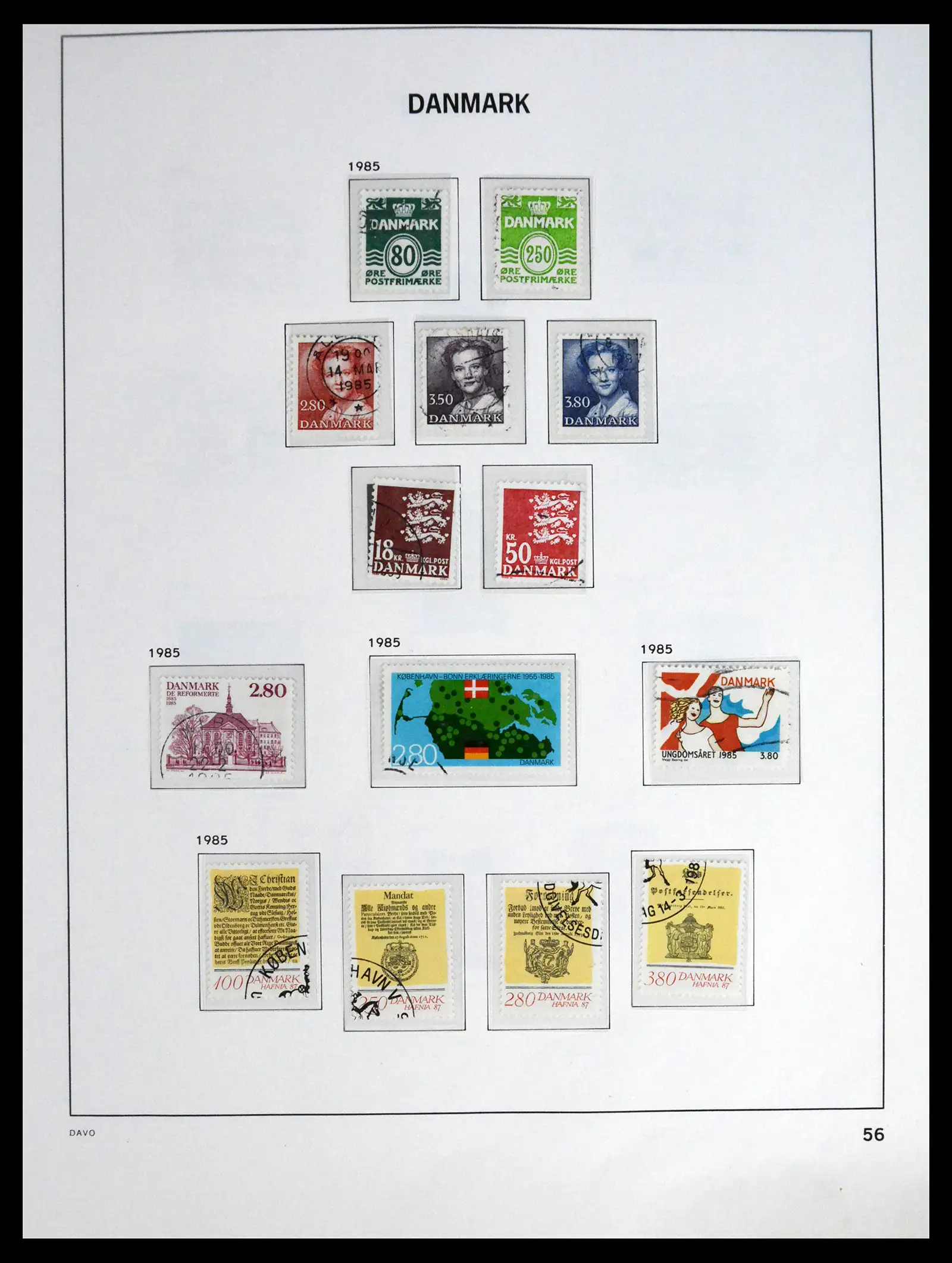 41672 0056 - Postzegelverzameling 41672 Denemarken 1851-2013.