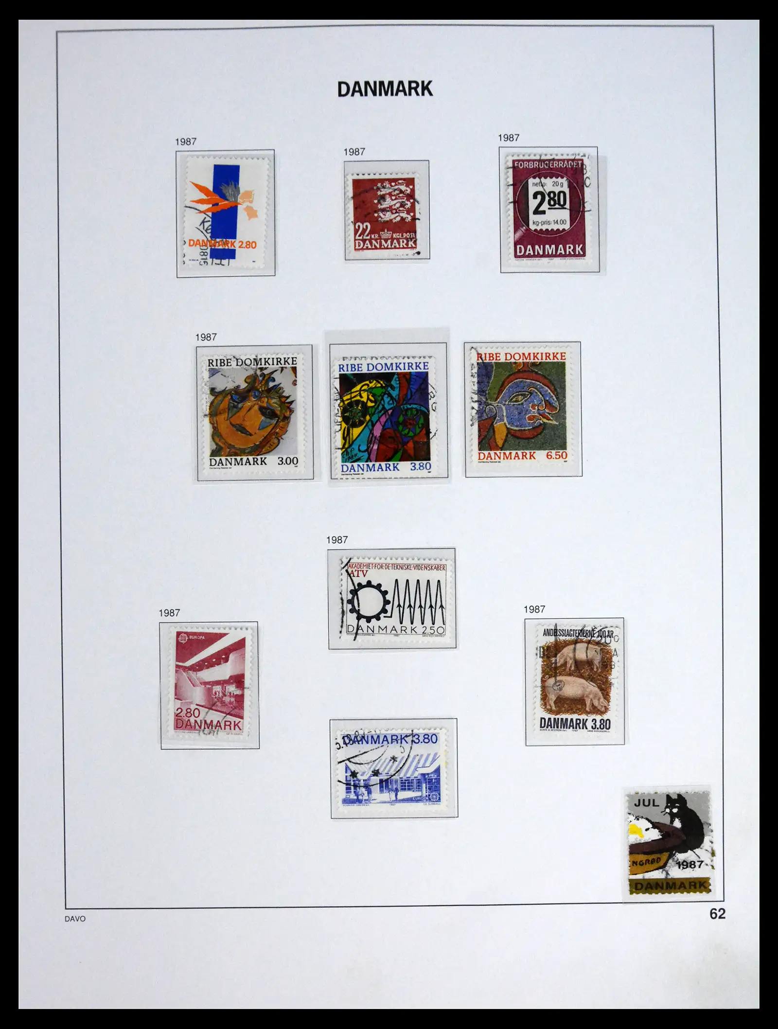 41672 0062 - Postzegelverzameling 41672 Denemarken 1851-2013.