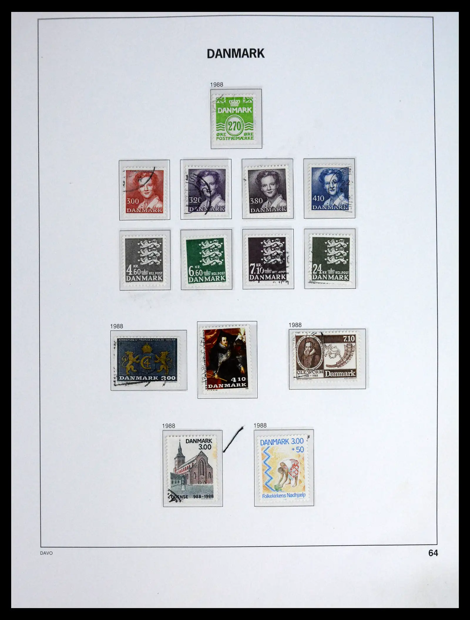 41672 0064 - Postzegelverzameling 41672 Denemarken 1851-2013.